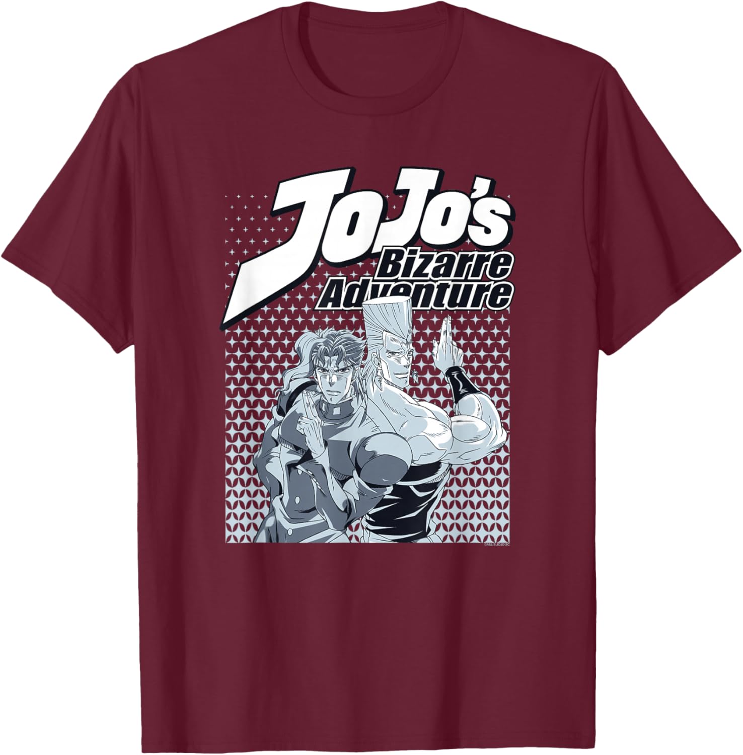 JoJo's Bizarre Adventure Part 3 Kakyoin & Polnareff Anime T-Shirt - T-Shirt | Maroon