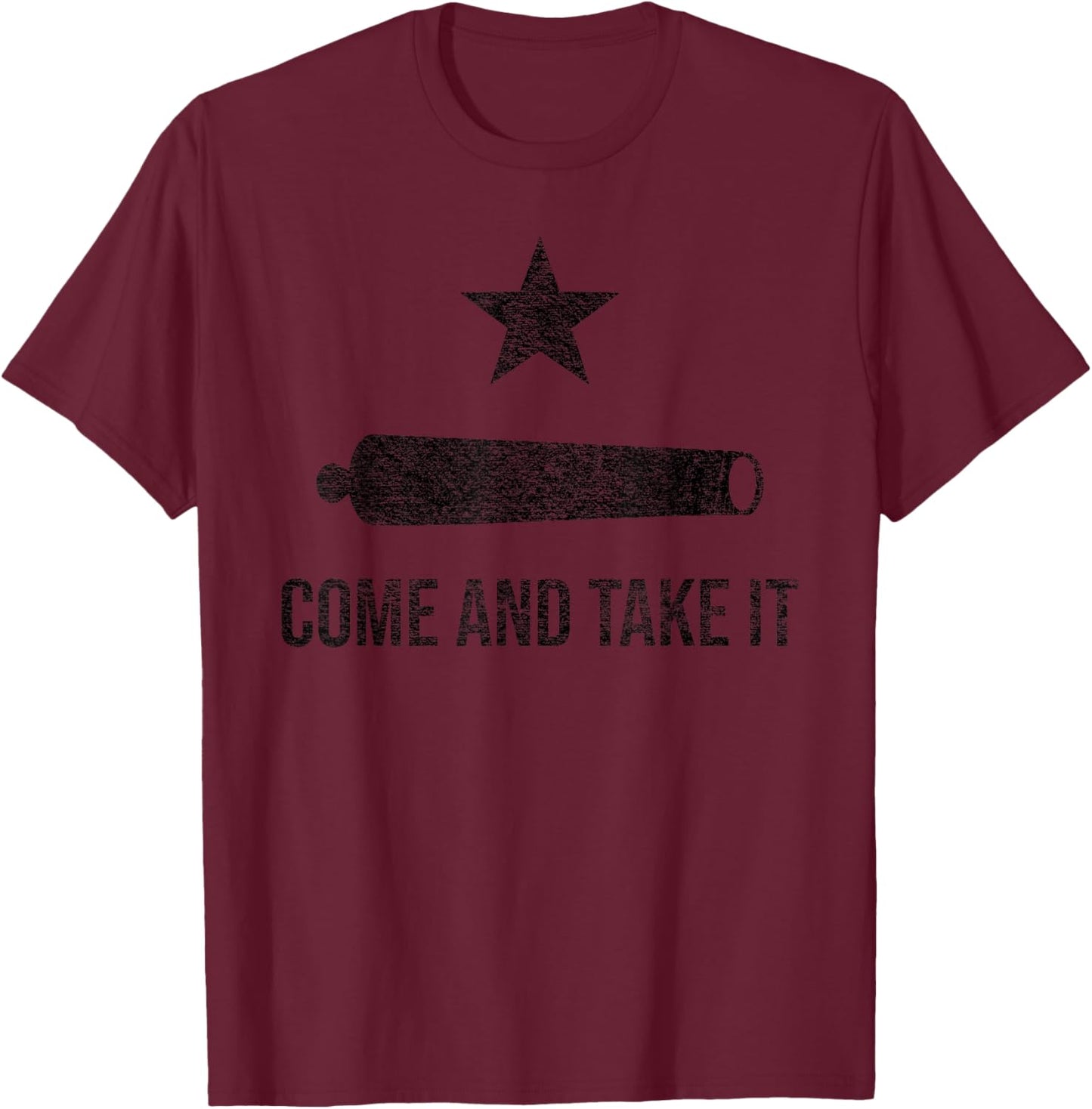 Come and Take it Flag Texas Pride Gonzales Cannon T-Shirt - T-Shirt | Maroon