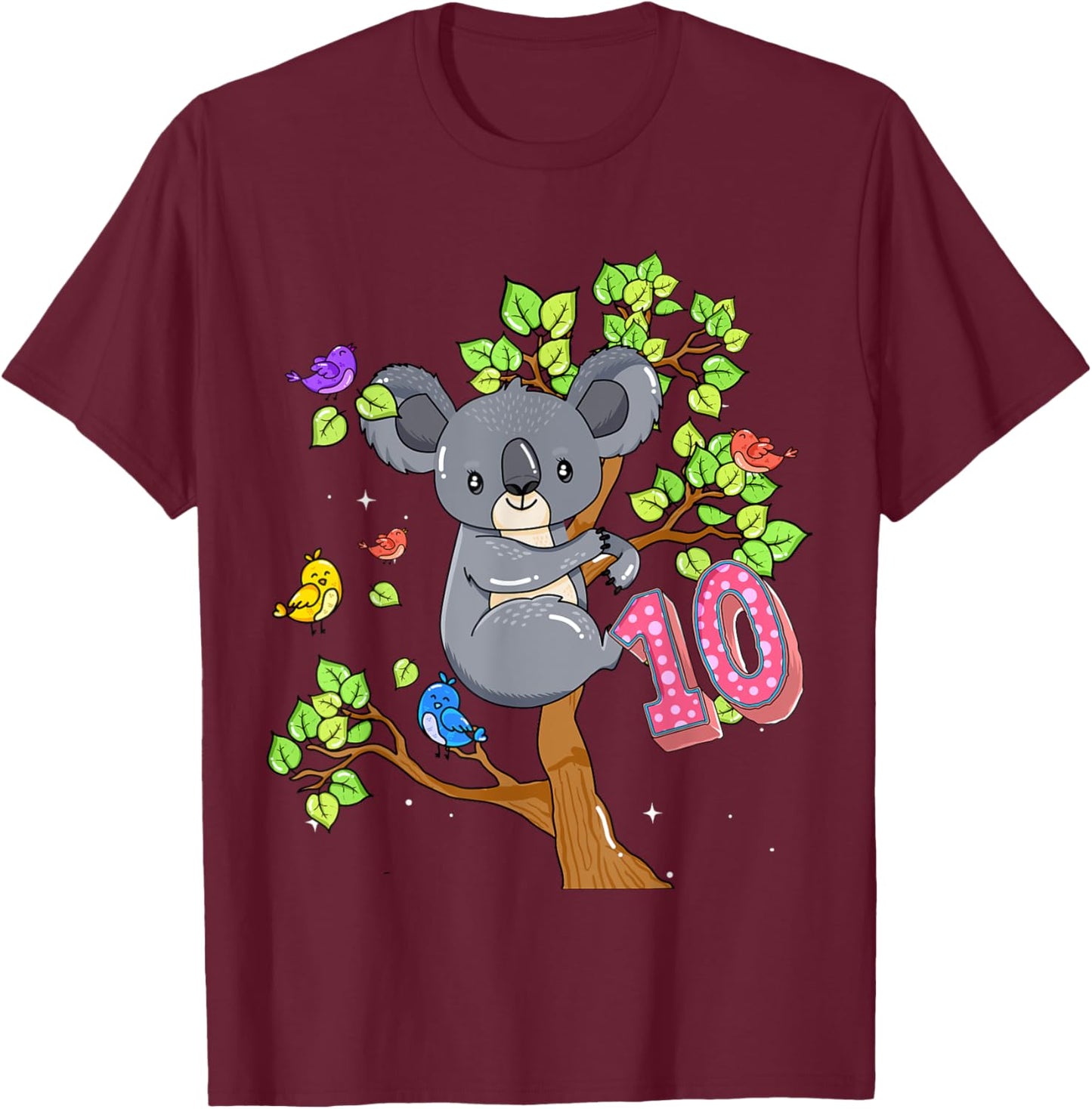 Koala Bear 10th Birthday Girl 10 Year Old Birthday Koalas Bd T-Shirt - T-Shirt | Maroon