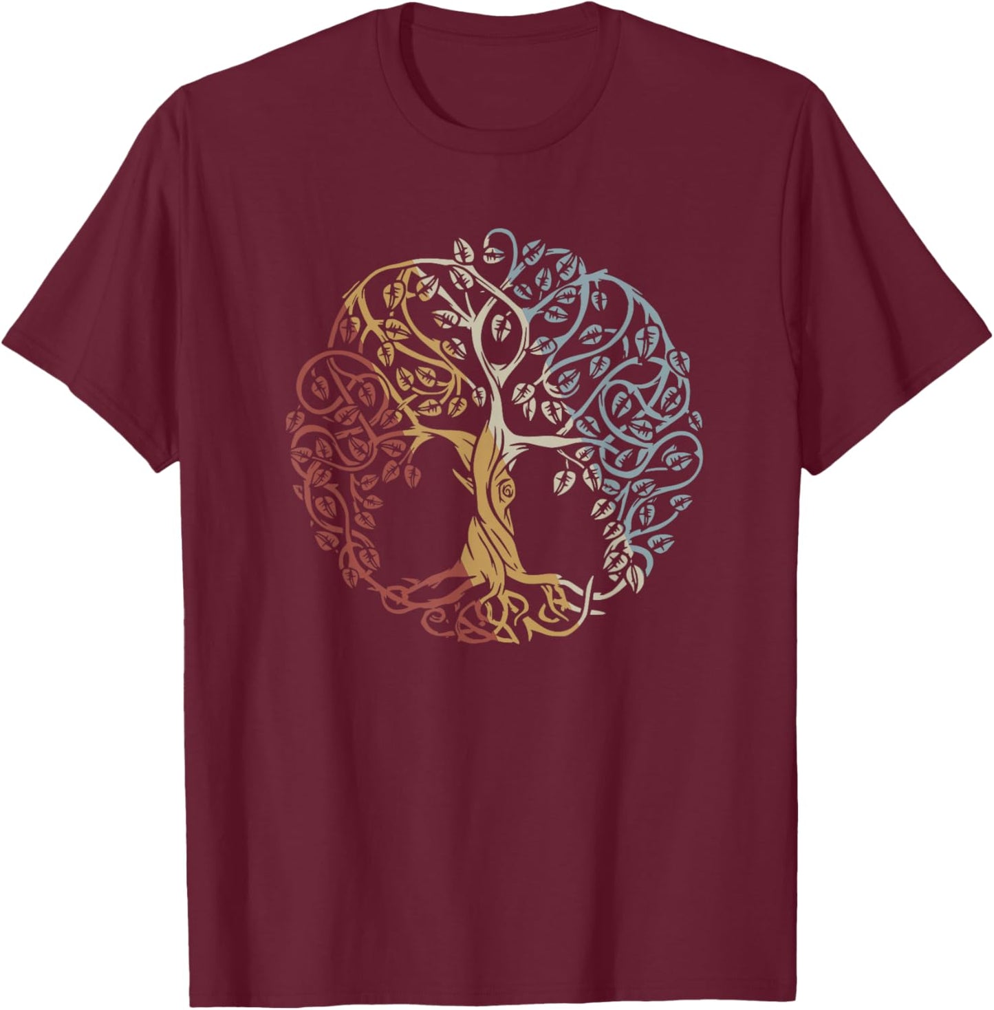 Tree Of Life Retro Style Vintage T-Shirt - T-Shirt | Maroon