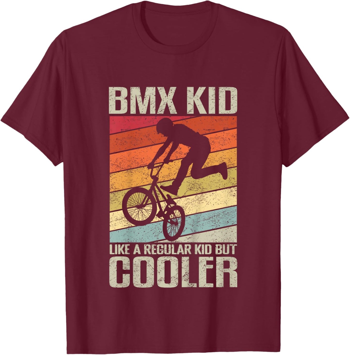 Kids BMX Gift BMX Shirt for Kids & Bikes BMX Stunt T-Shirt - T-Shirt | Maroon