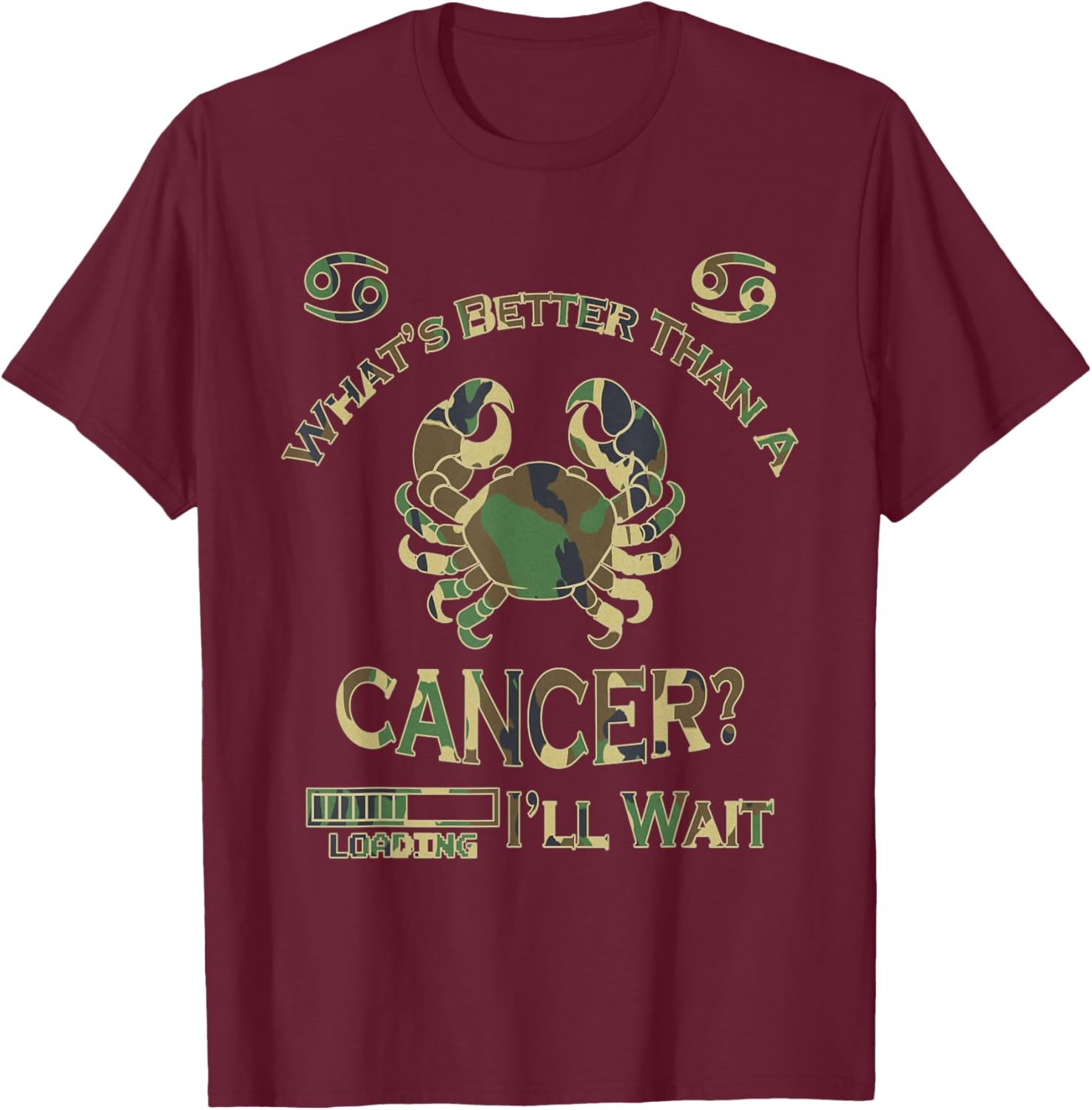 Cancer June King Man Born In July Zodiac Camouflage Birthday T-Shirt - T-Shirt | Maroon