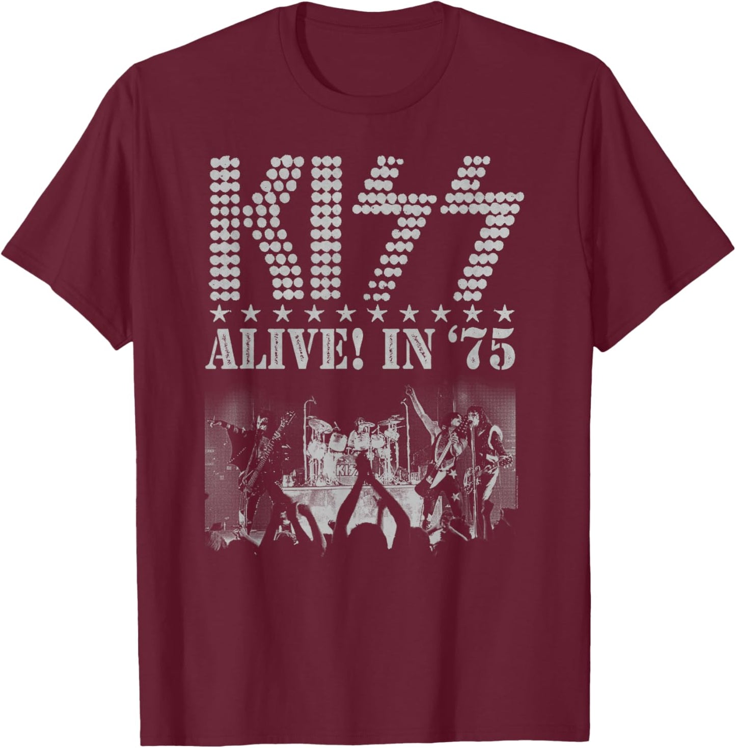 KISS - Alive in 1975 Tour T-Shirt - T-Shirt | Maroon