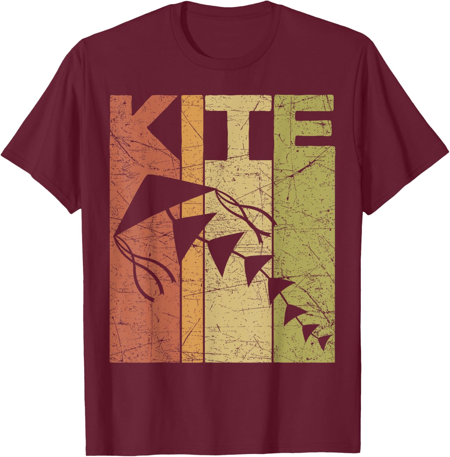 Kite Flying Vintage Wind Kite Retro Flying Kite T-Shirt - T-Shirt | Maroon