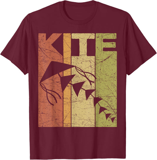 Kite Flying Vintage Wind Kite Retro Flying Kite T-Shirt - T-Shirt | Maroon