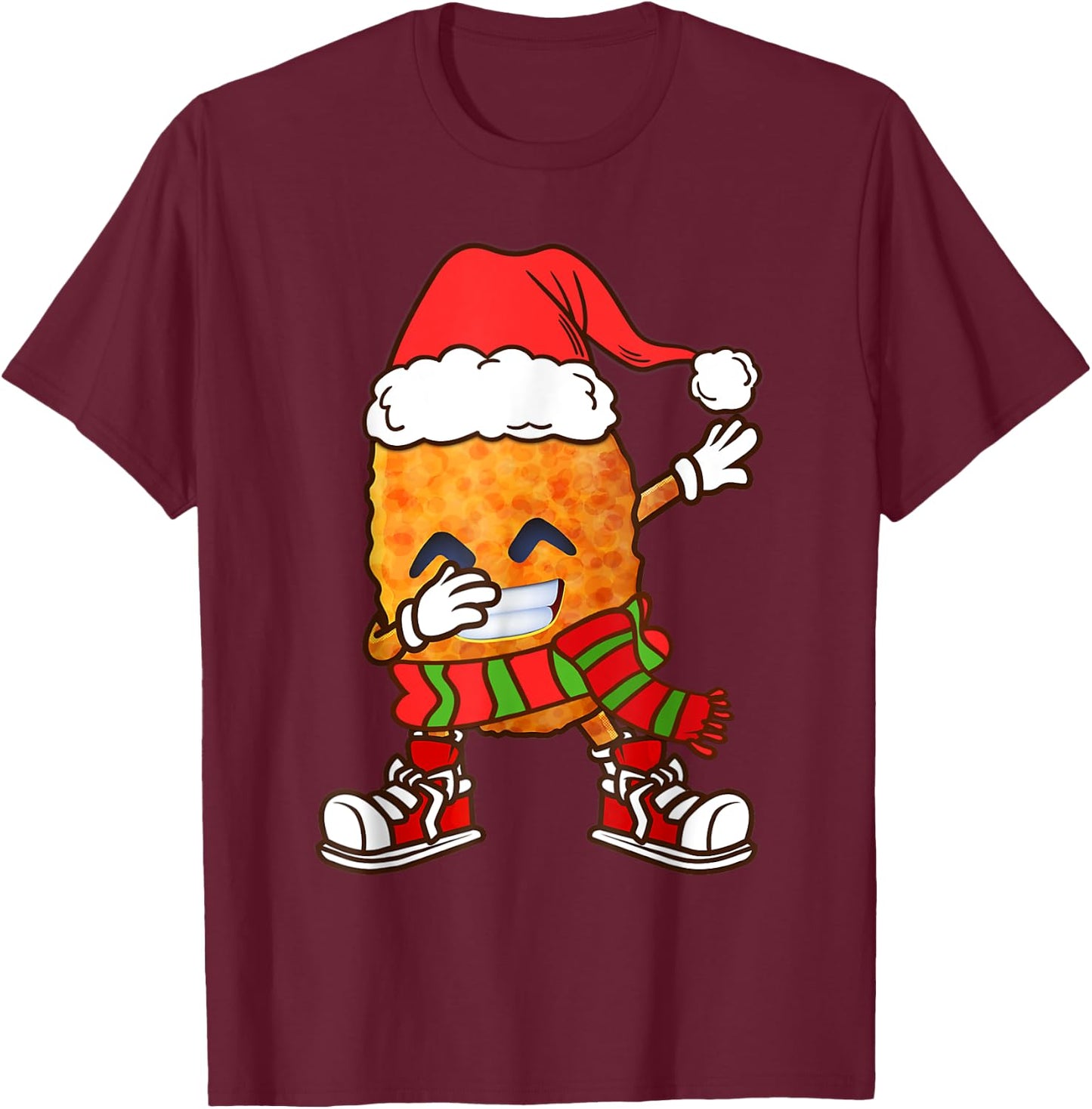 Dabbing Chicken Nuggets Christmas Kids Boys Men Dab Xmas T-Shirt - T-Shirt | Maroon
