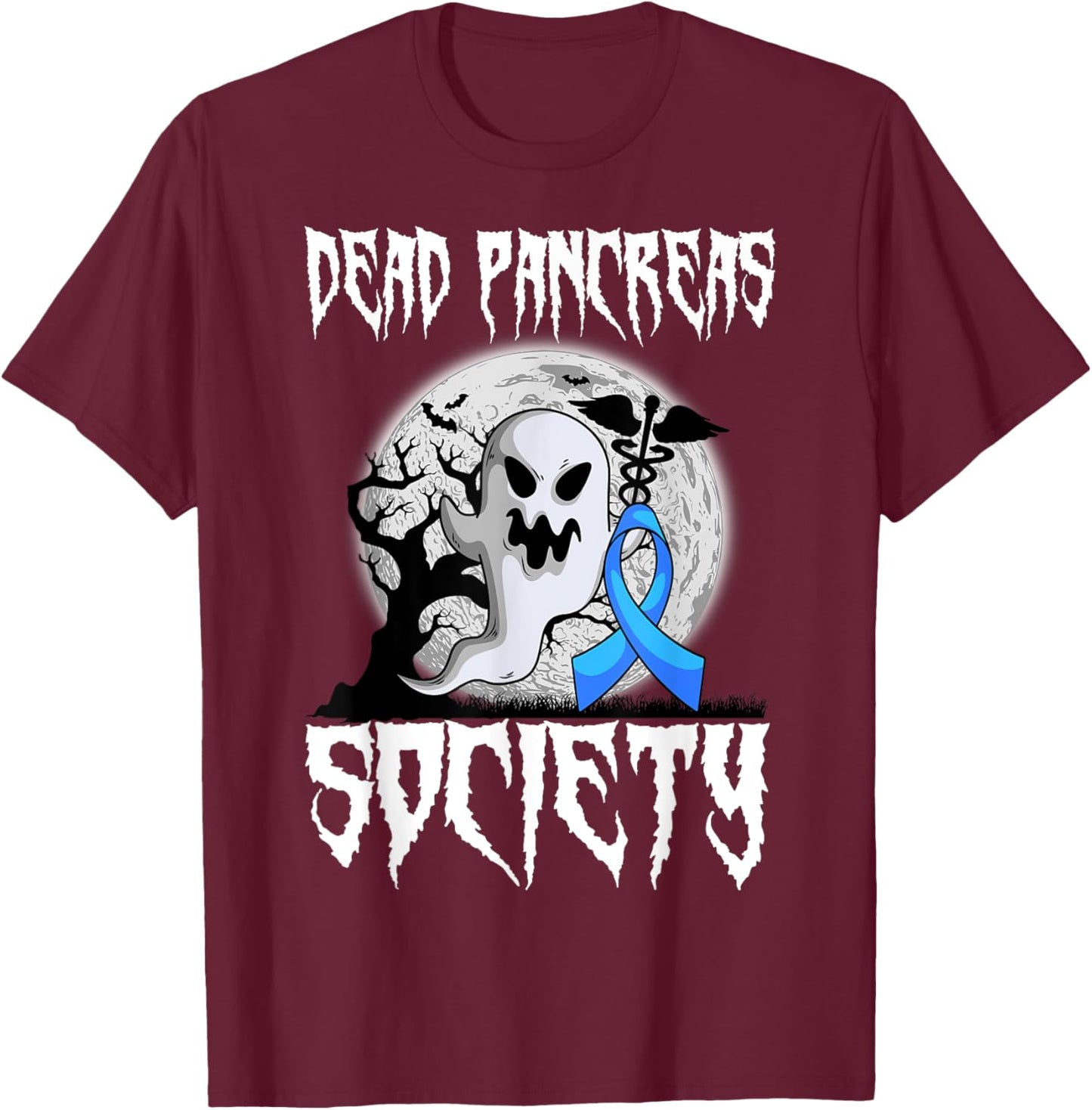 Dead Pancreas Society Diabetes Halloween Diabetic Party T-Shirt - T-Shirt | Maroon