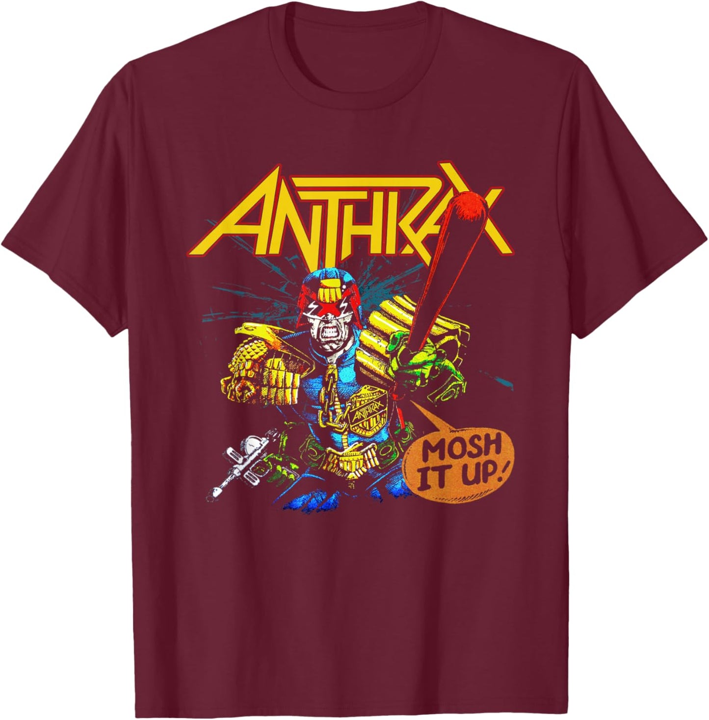 Anthrax - I Am The Law Mosh Small T-Shirt - T-Shirt | Maroon