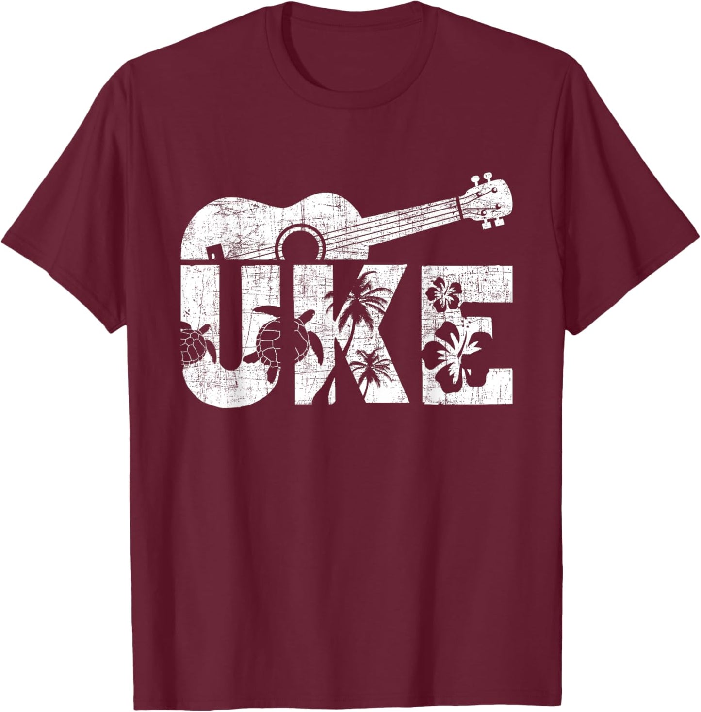 Uke - Ukulele Player Ukulelist Music Guitarist Small T-Shirt - T-Shirt | Maroon