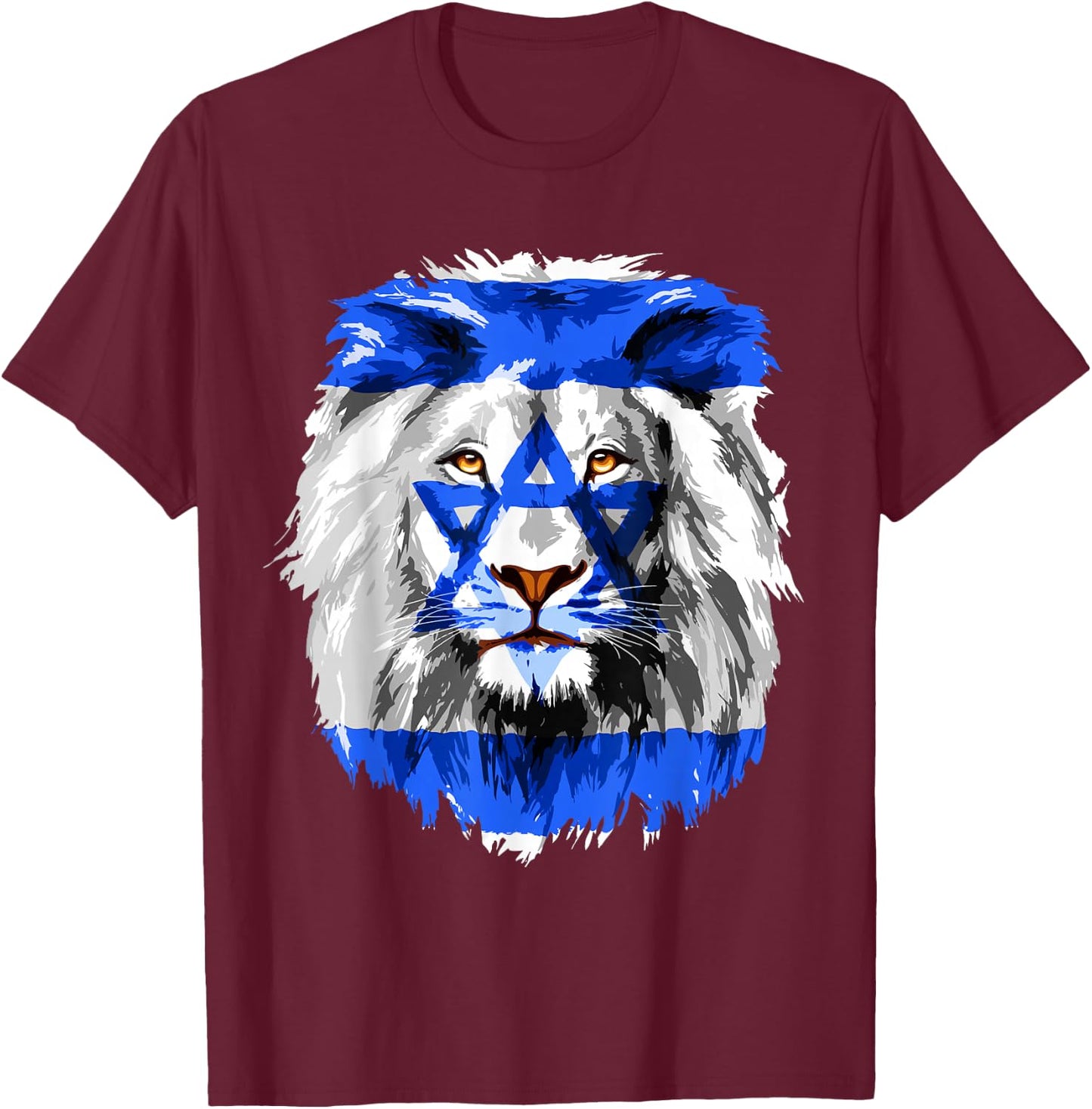 Flag of Israel Lion Jewish Israel Flag T-Shirt - T-Shirt | Maroon