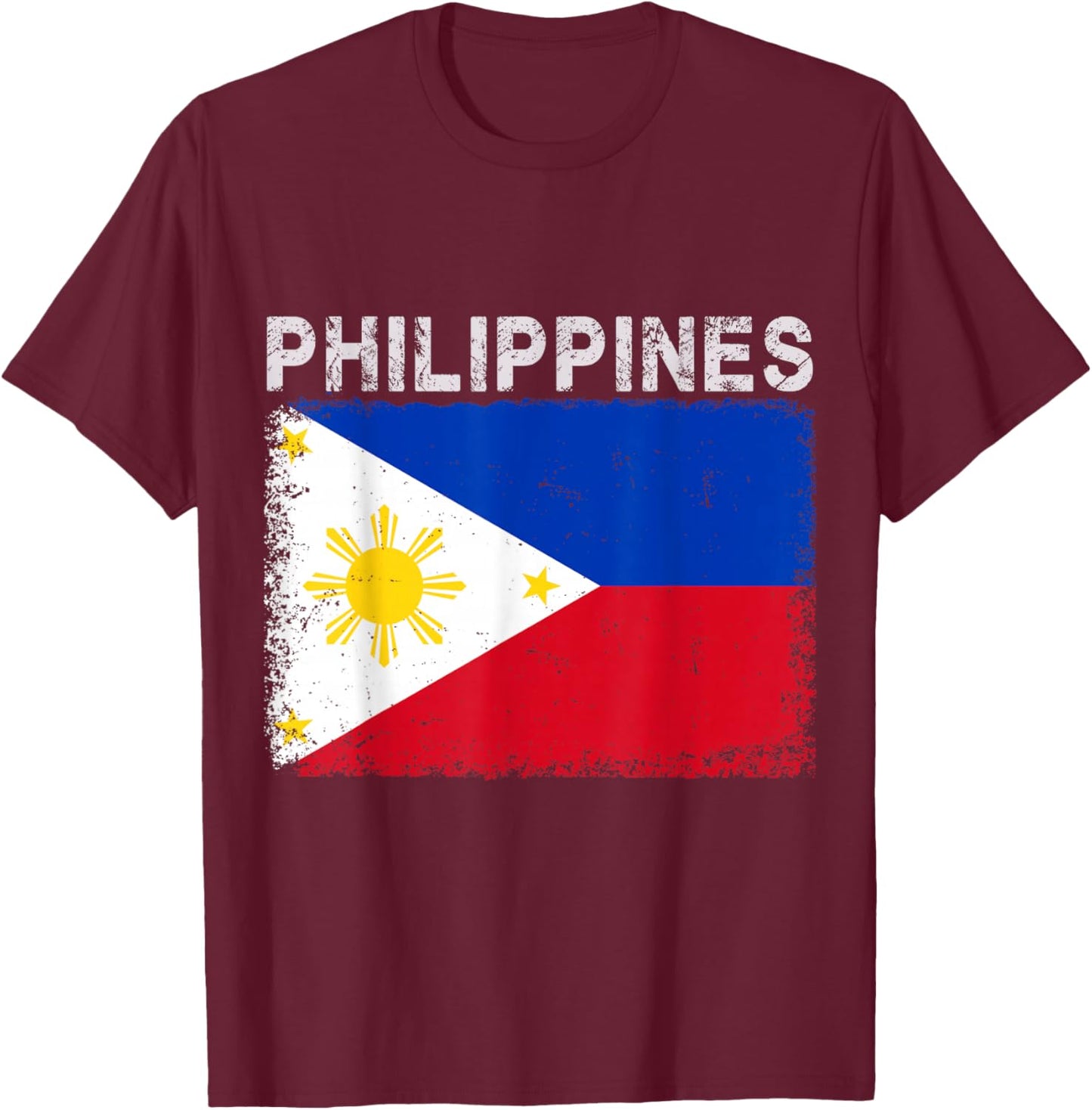 Vintage Philippines Flag Filipino Pride Sports Jersey T-Shirt - T-Shirt | Maroon