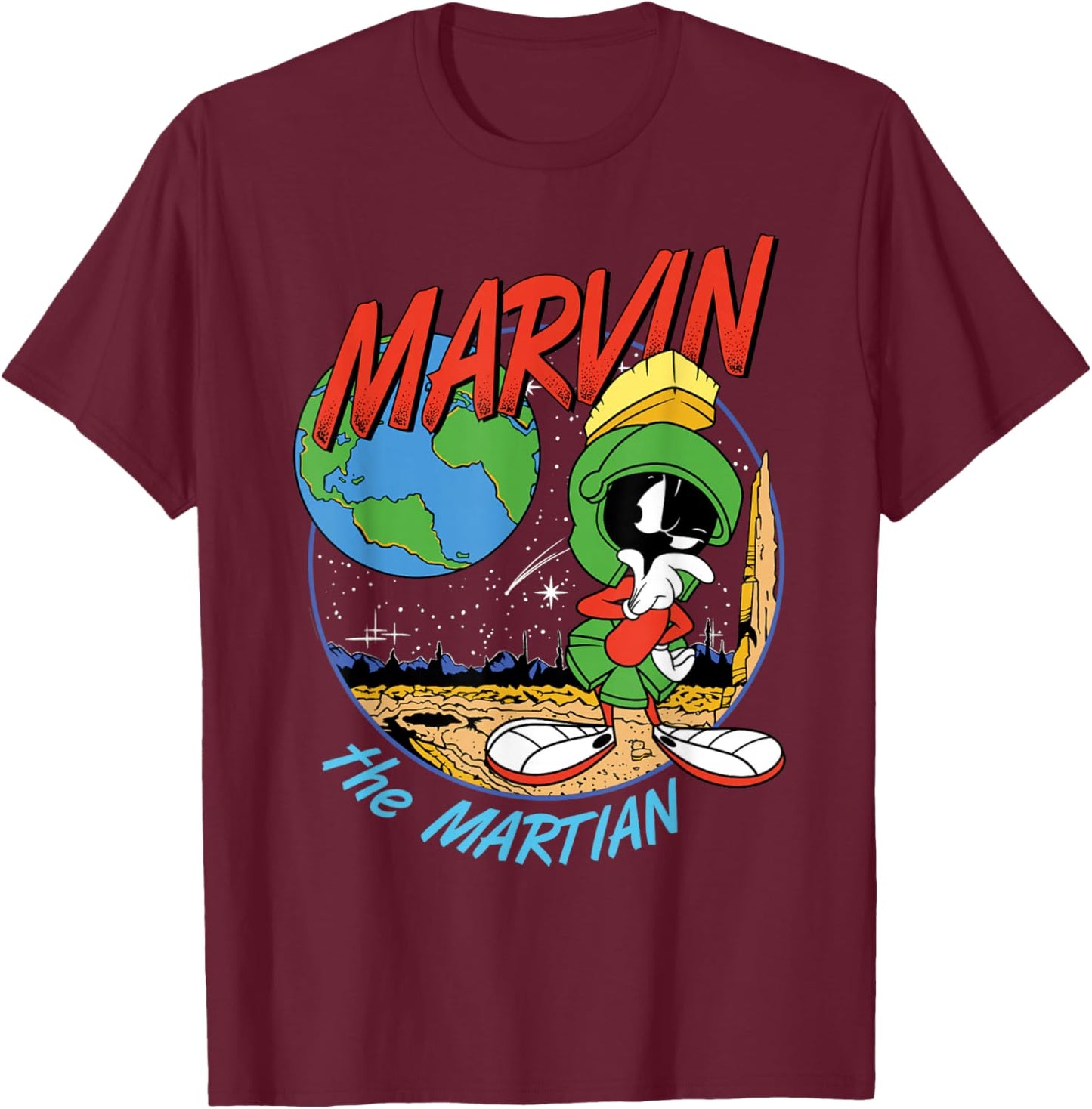 Marvin The Martian Space T-Shirt - T-Shirt | Maroon