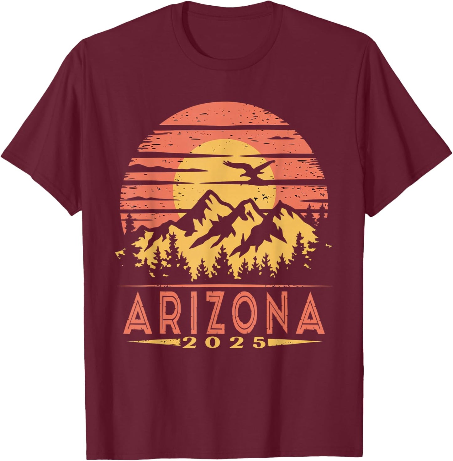 Arizona 2025 Family Trip Friends Group Vacation Matching T-Shirt - T-Shirt | Maroon