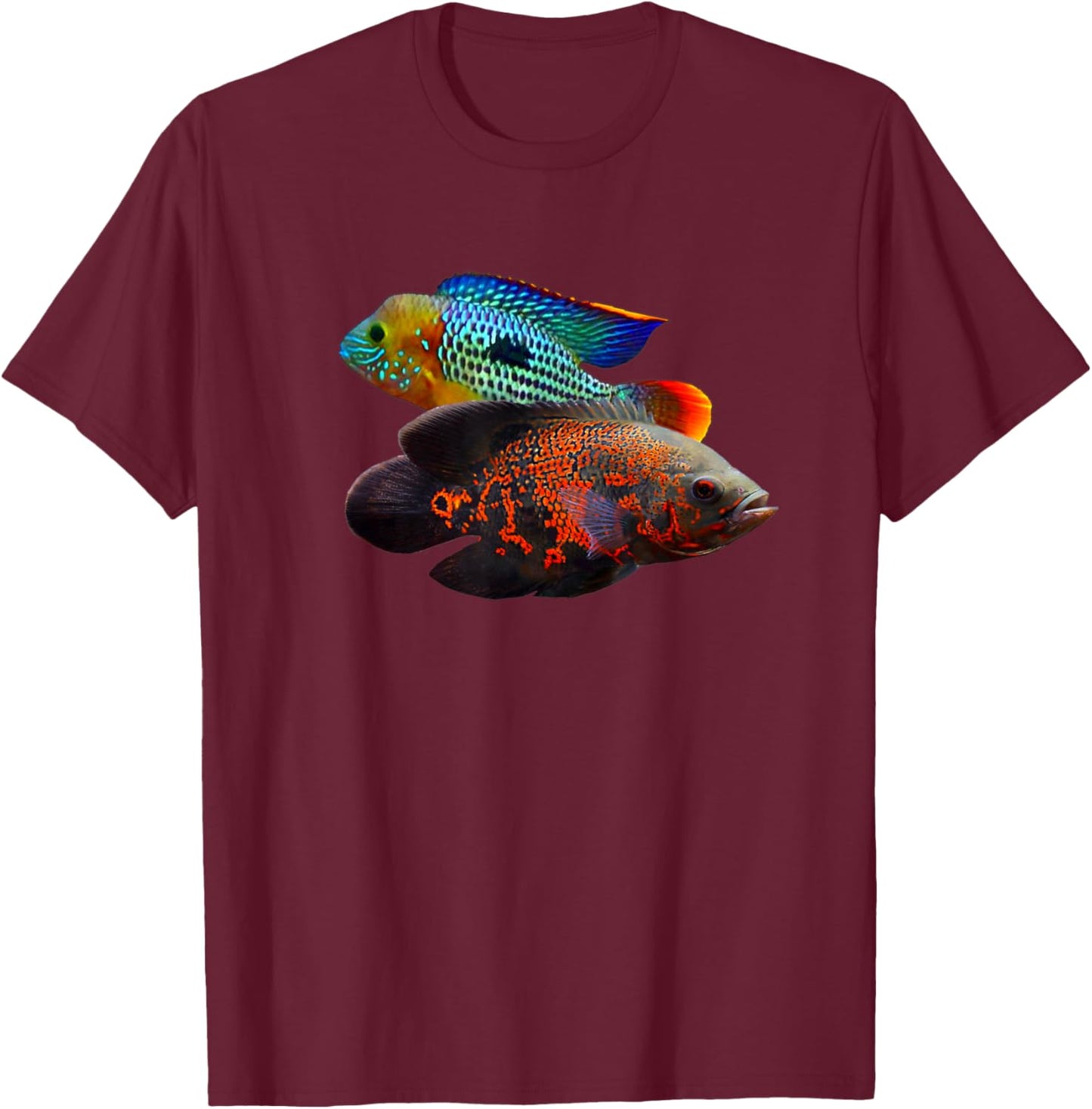 Oscar Fish Green Terror Cichlids Monster Fish Aquarium T-Shirt - T-Shirt | Maroon