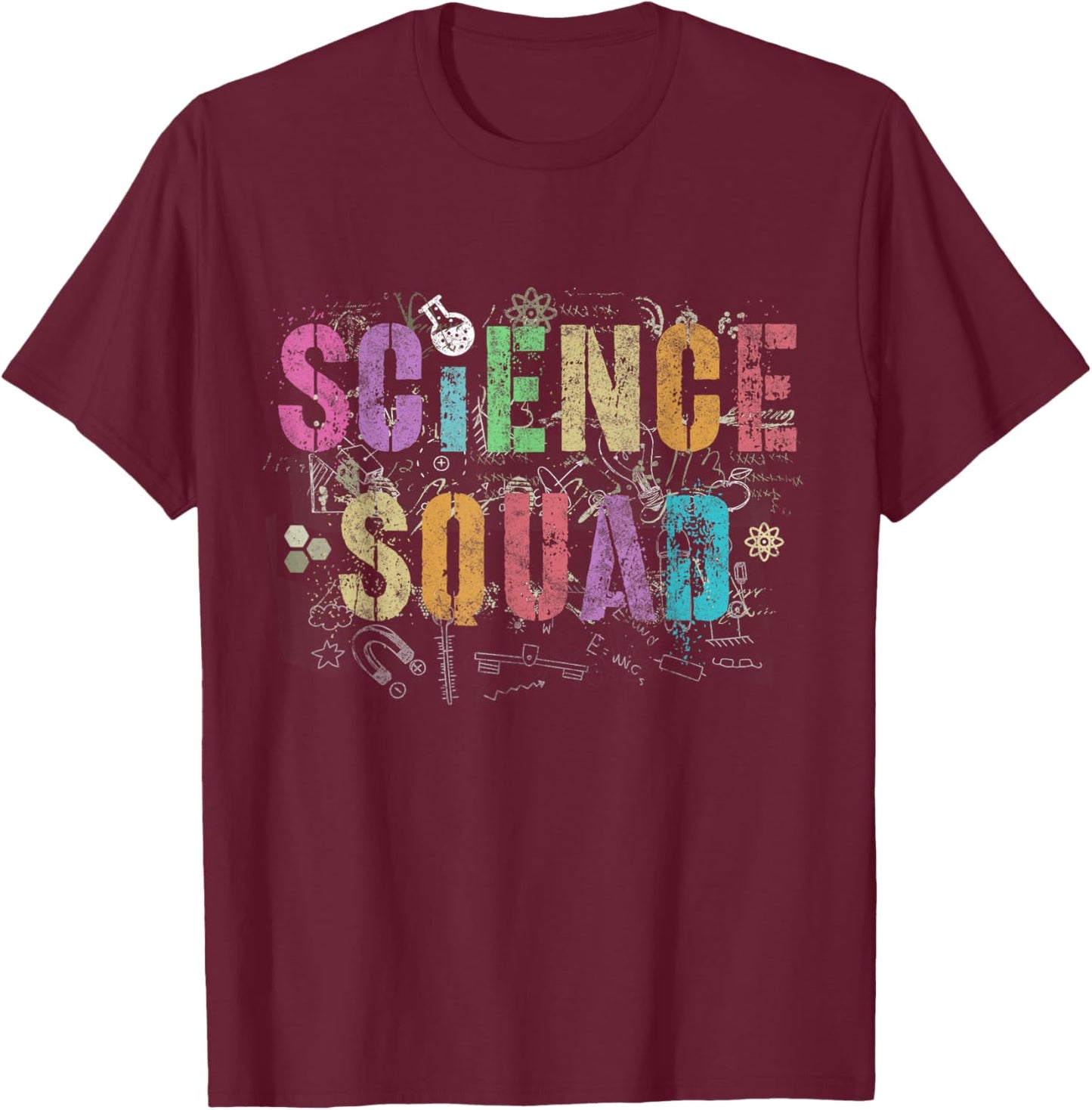 Vintage SCIENCE SQUAD Teacher Student Crew Technology Team Women Kids T-Shirt - T-Shirt | Maroon