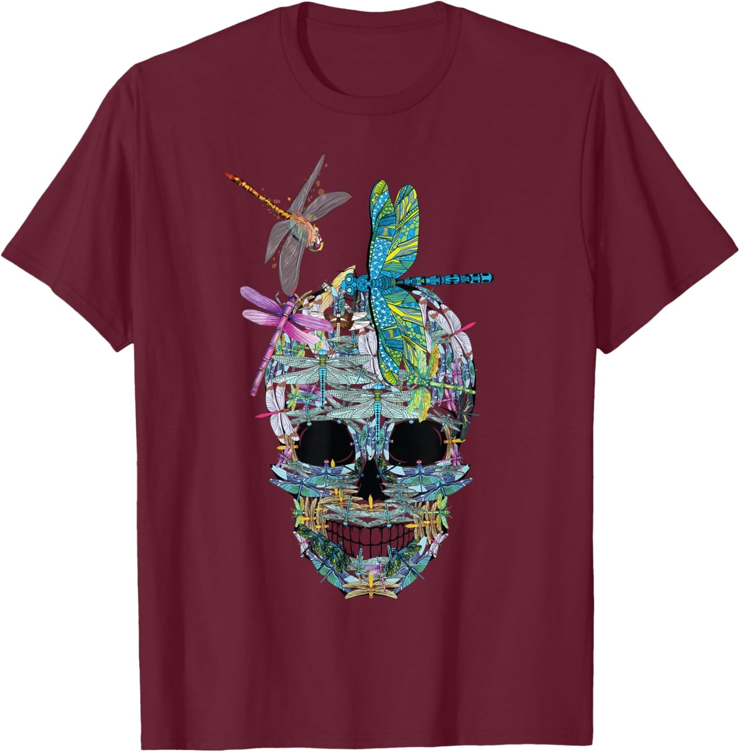 Matching Family dragonflies Skull Costume Halloween funny T-Shirt - T-Shirt | Maroon