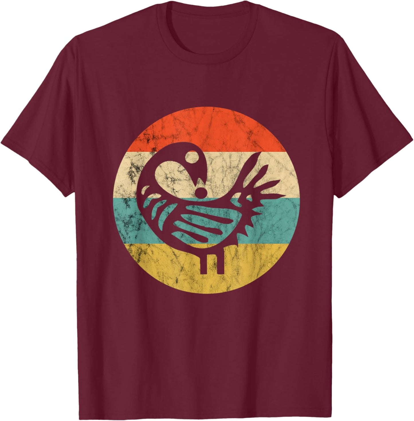 Sankofa Retro Vintage Learn From The Past African Bird T-Shirt - T-Shirt | Maroon