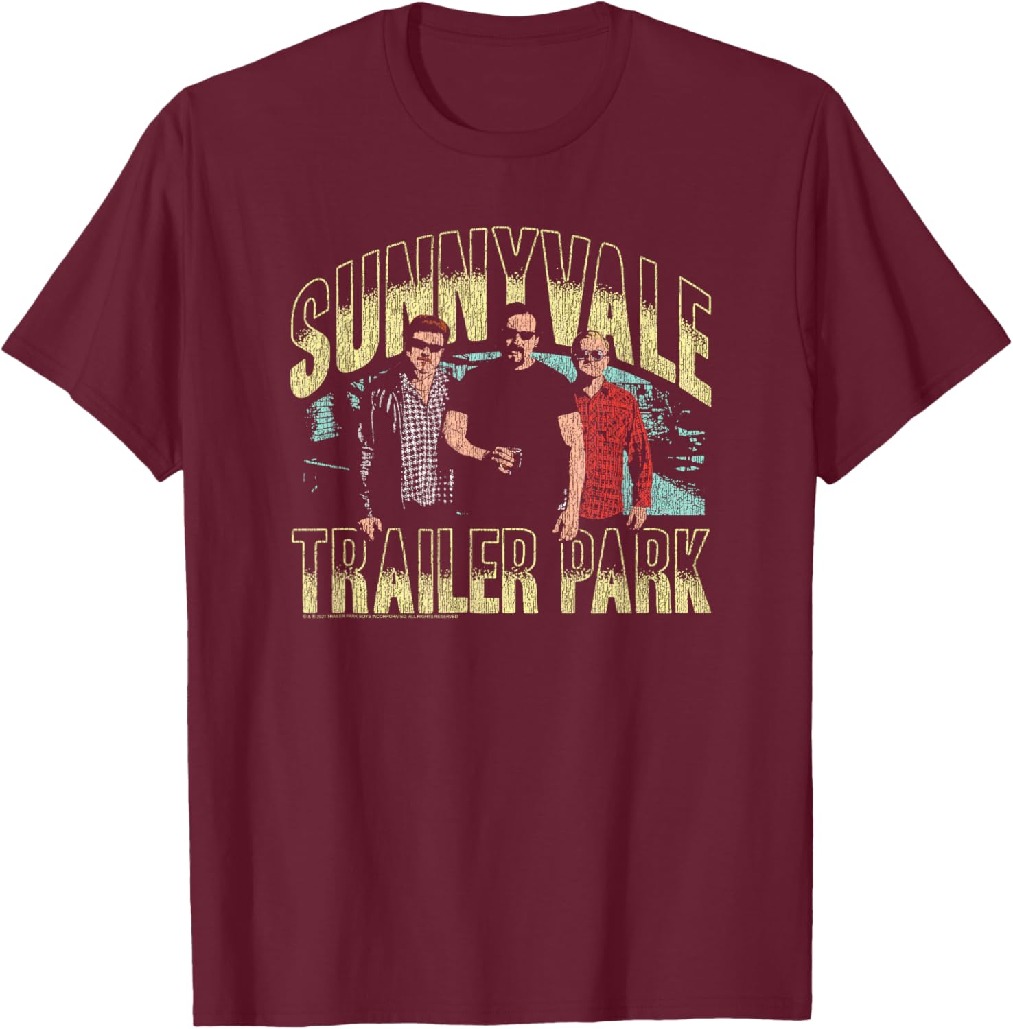 Ripple Junction x Trailer Park Boys Sunnyvale Boys T-Shirt - T-Shirt | Maroon