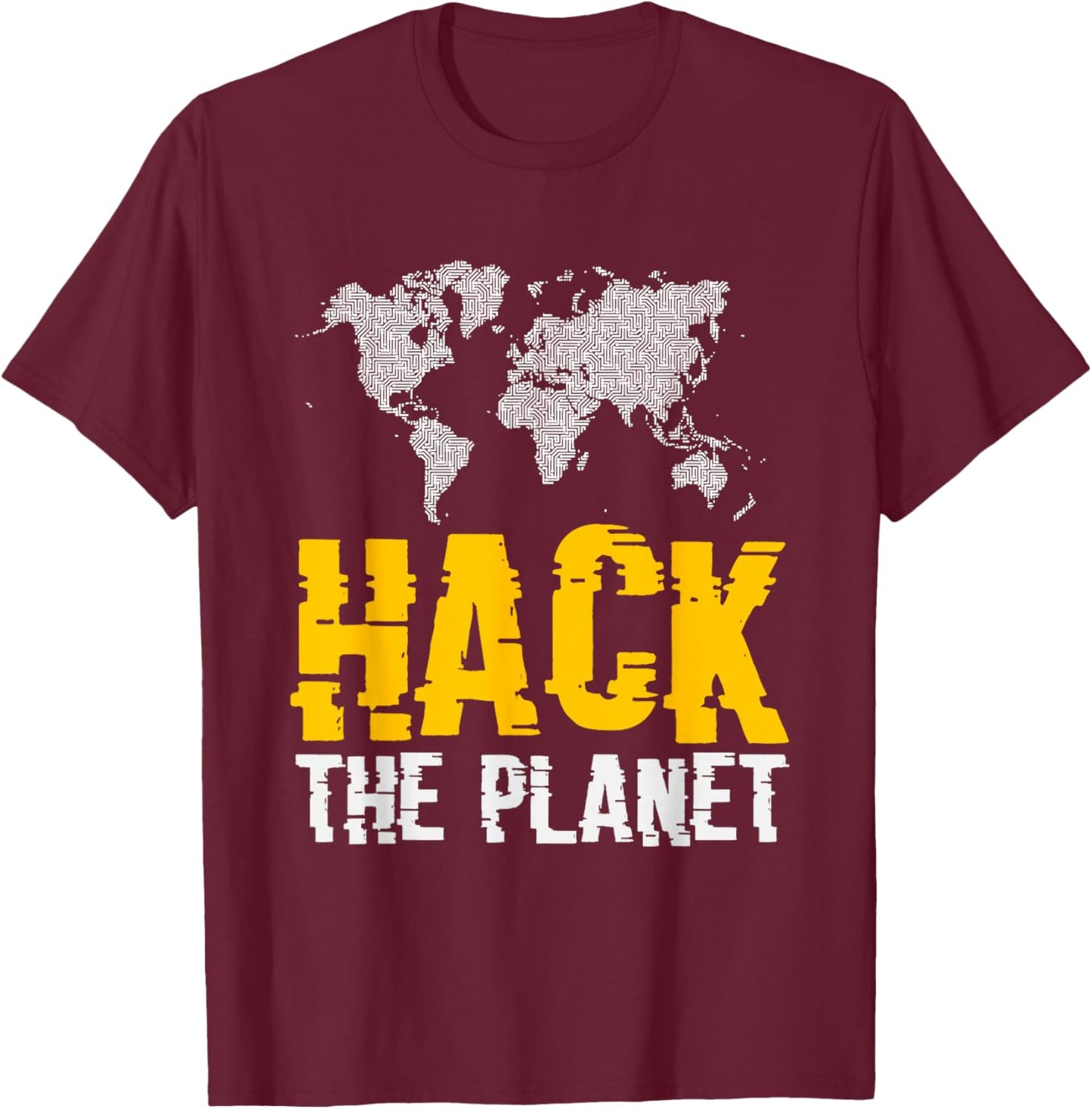 Hack The Planet T-Shirt - T-Shirt | Maroon