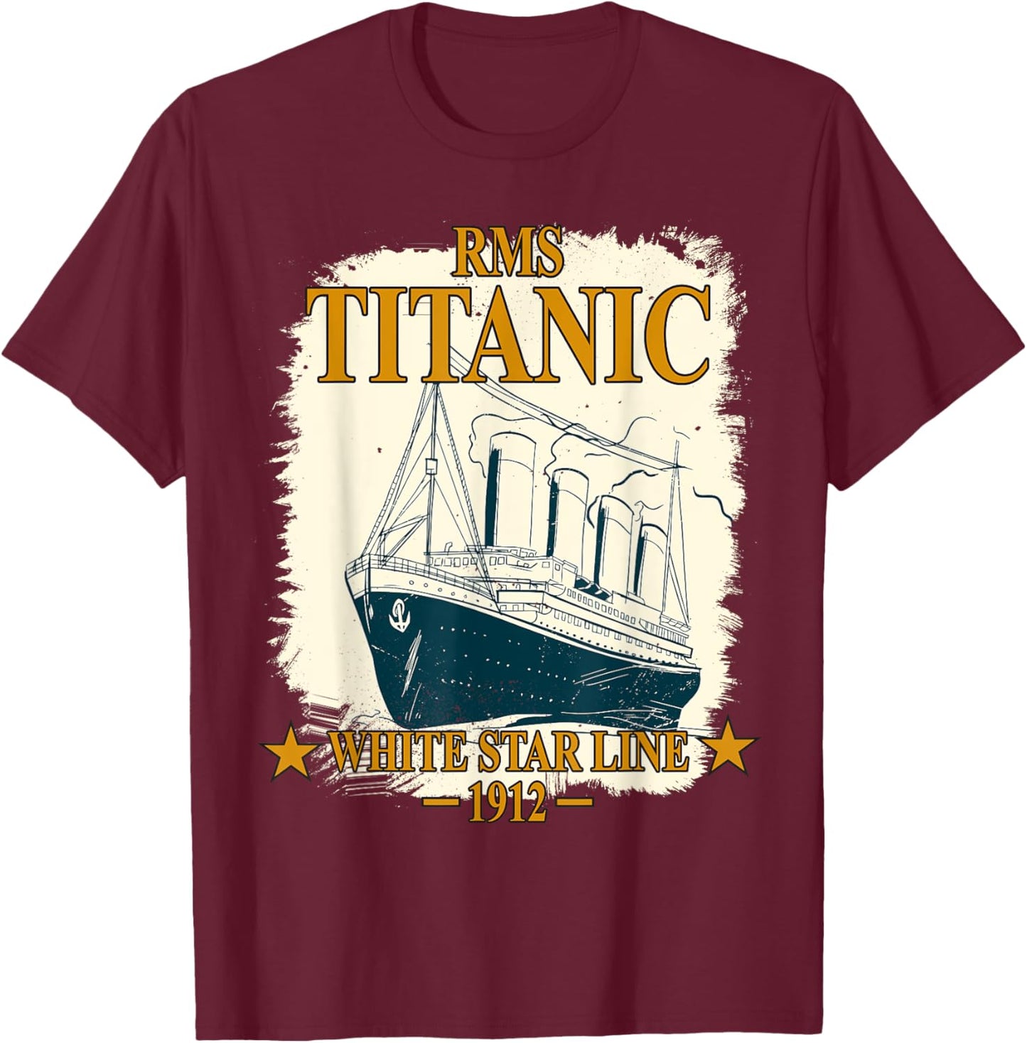 RMS TITANIC White Star Line Cruise Ship Retro Vintage Kids T-Shirt - T-Shirt | Maroon
