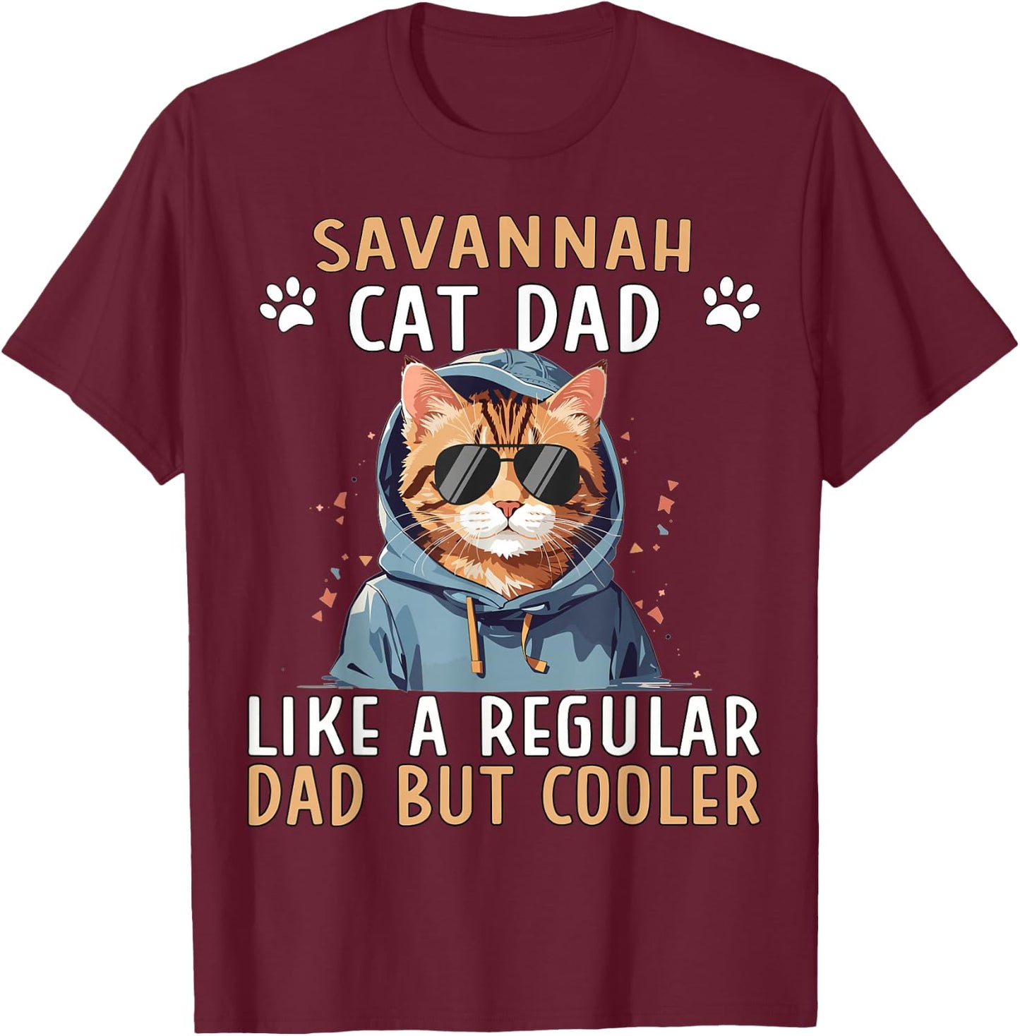 Serval Cat Dad Plush Items African Savannah Cat T-Shirt - T-Shirt | Maroon
