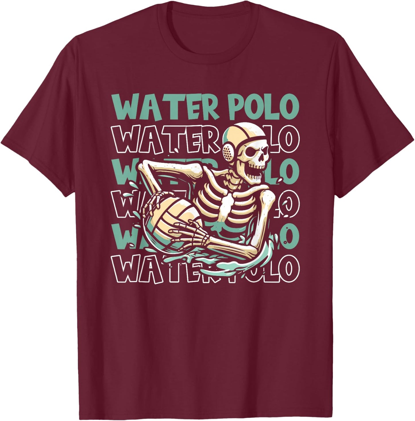 Player Skeleton - Waterpolo Sport Water Polo T-Shirt - T-Shirt | Maroon