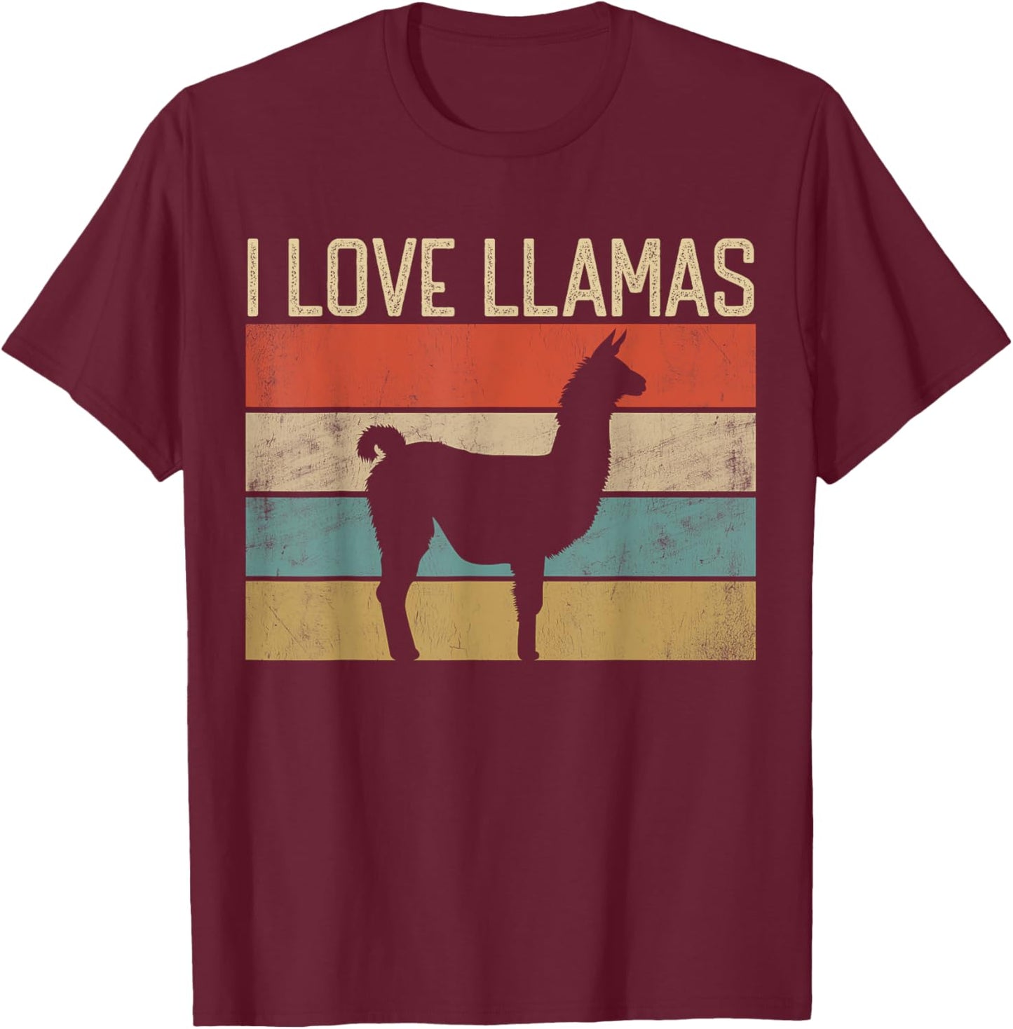 I Love Llamas I like My Llama Lover Vintage Cute Wild Animal T-Shirt - T-Shirt | Maroon