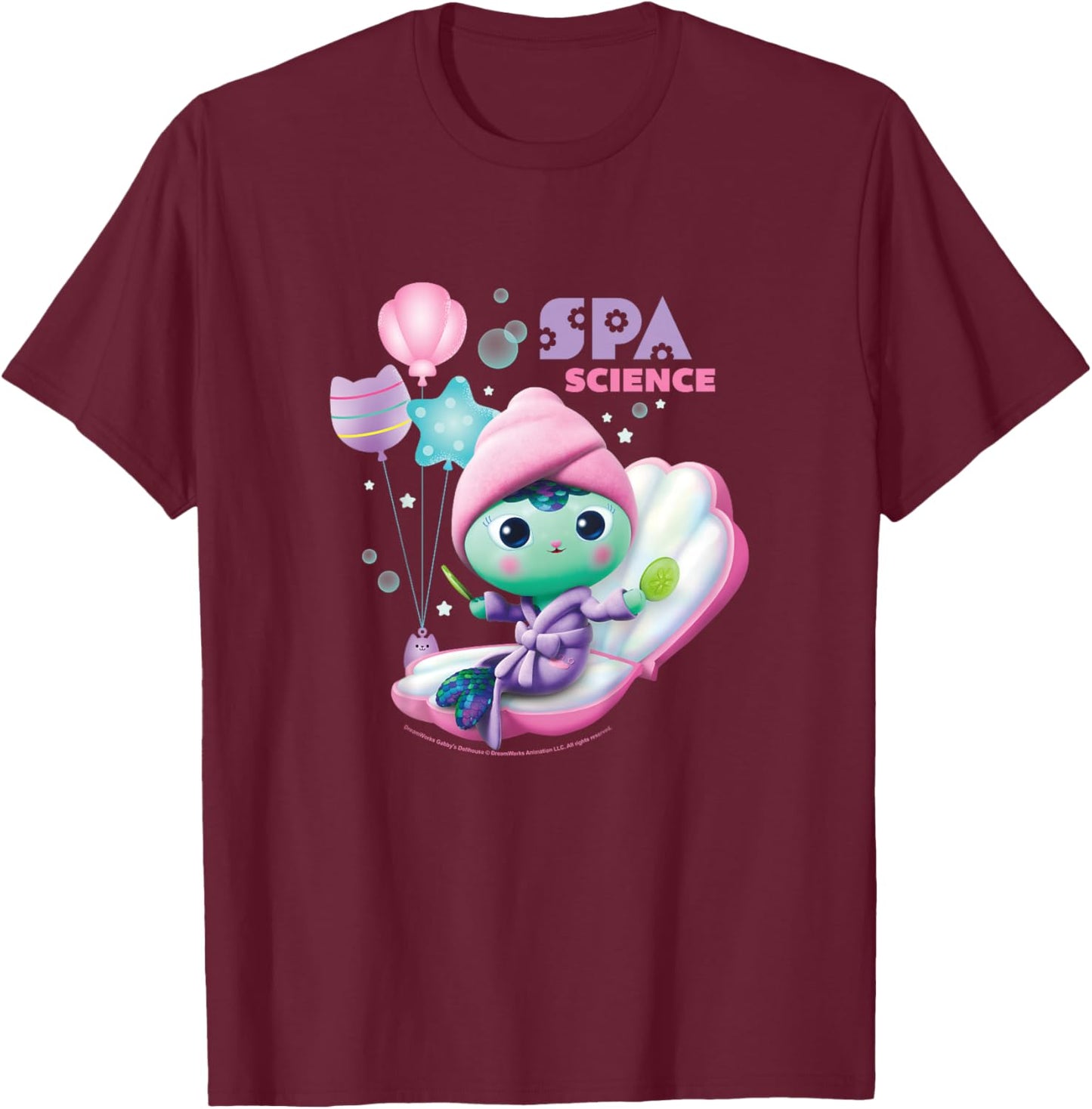 Gabby's Dollhouse MerCat Spa Science Youth T-Shirt - T-Shirt | Maroon