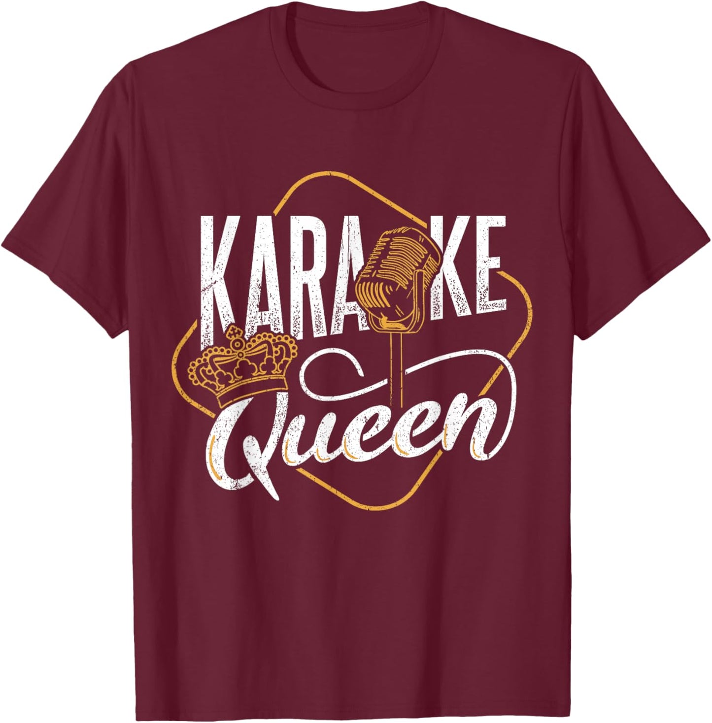 Karaoke queen - rapper singing microphone sounds singsong T-Shirt - T-Shirt | Maroon