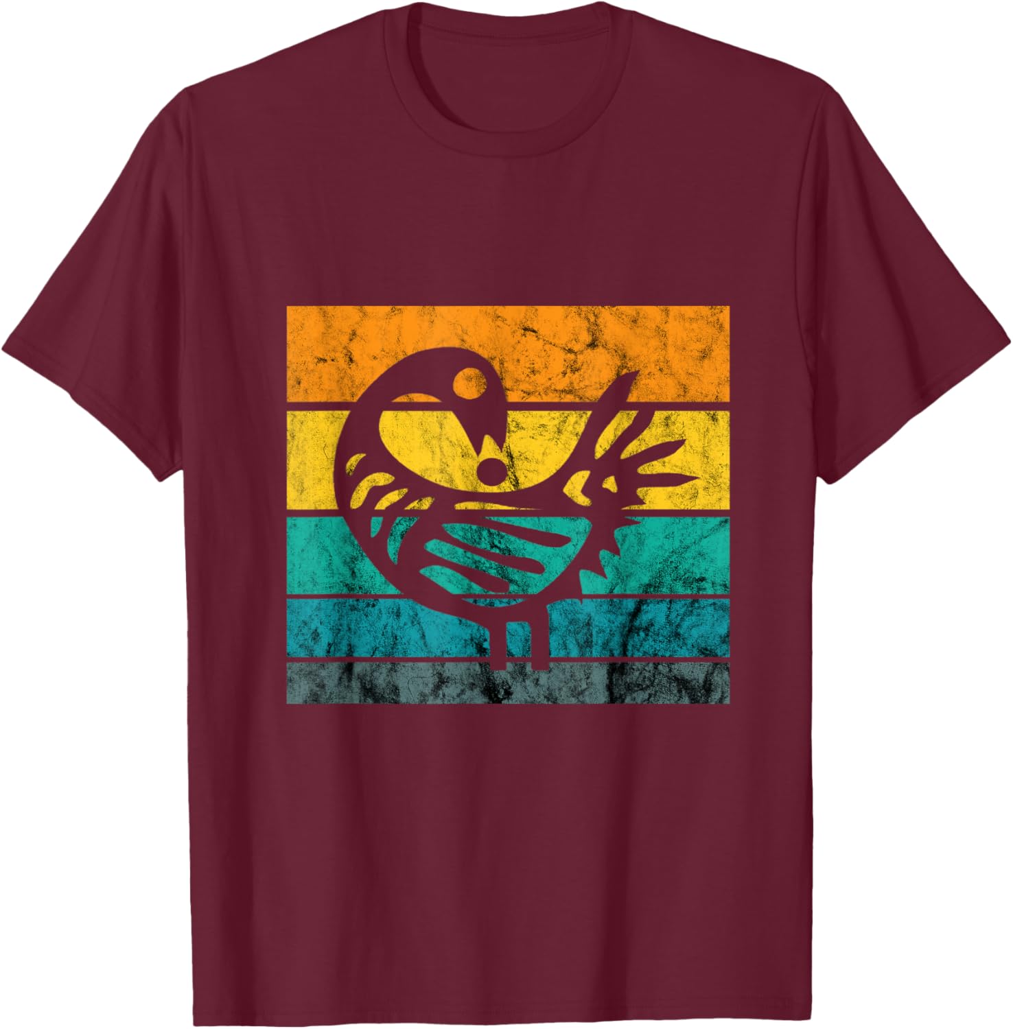 Sankofa Retro Vintage Learn From The Past African Bird T-Shirt - T-Shirt | Maroon