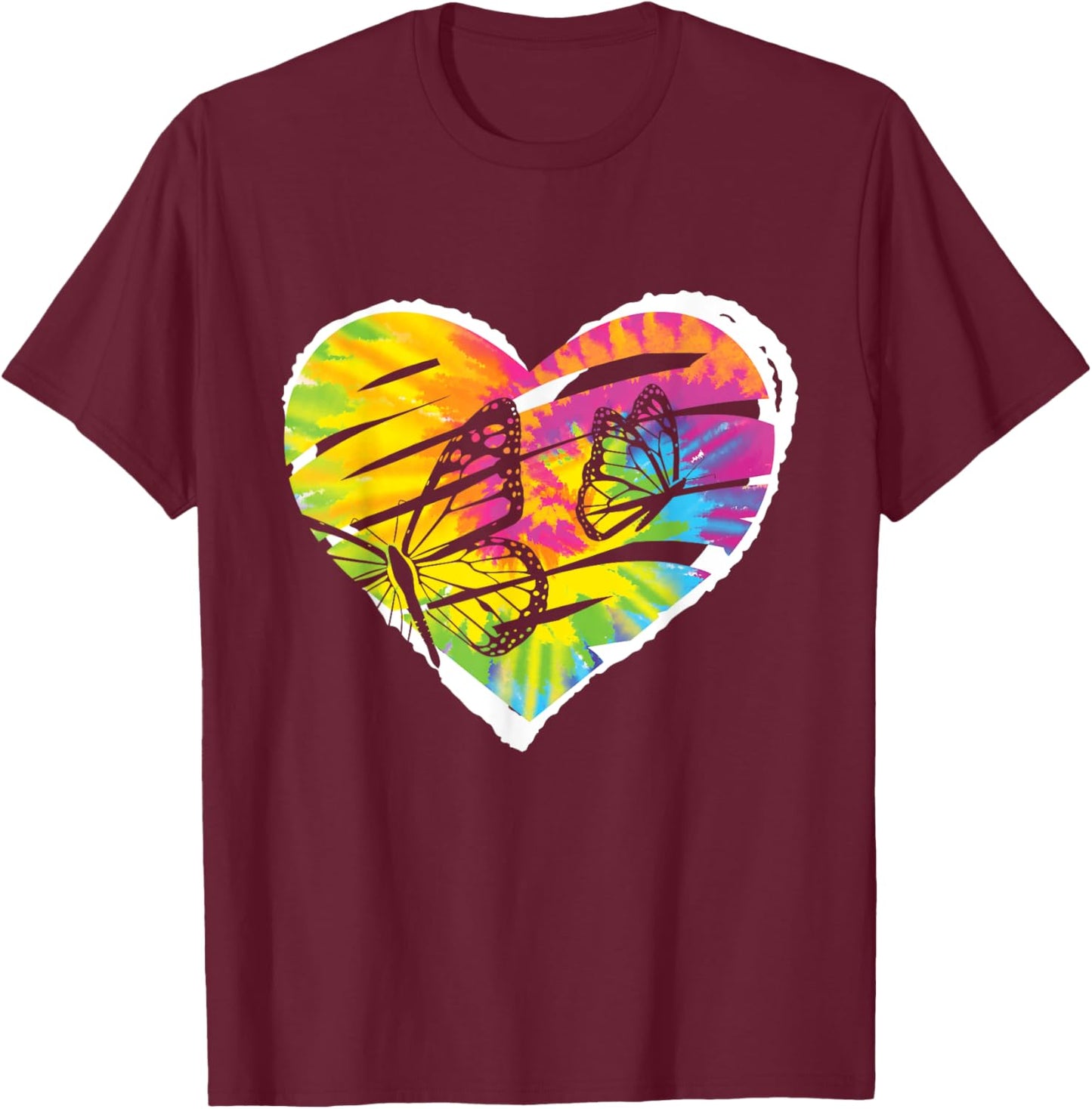 Tie Dye Butterfly Lover - Gardener Entomology Butterflies T-Shirt - T-Shirt | Maroon