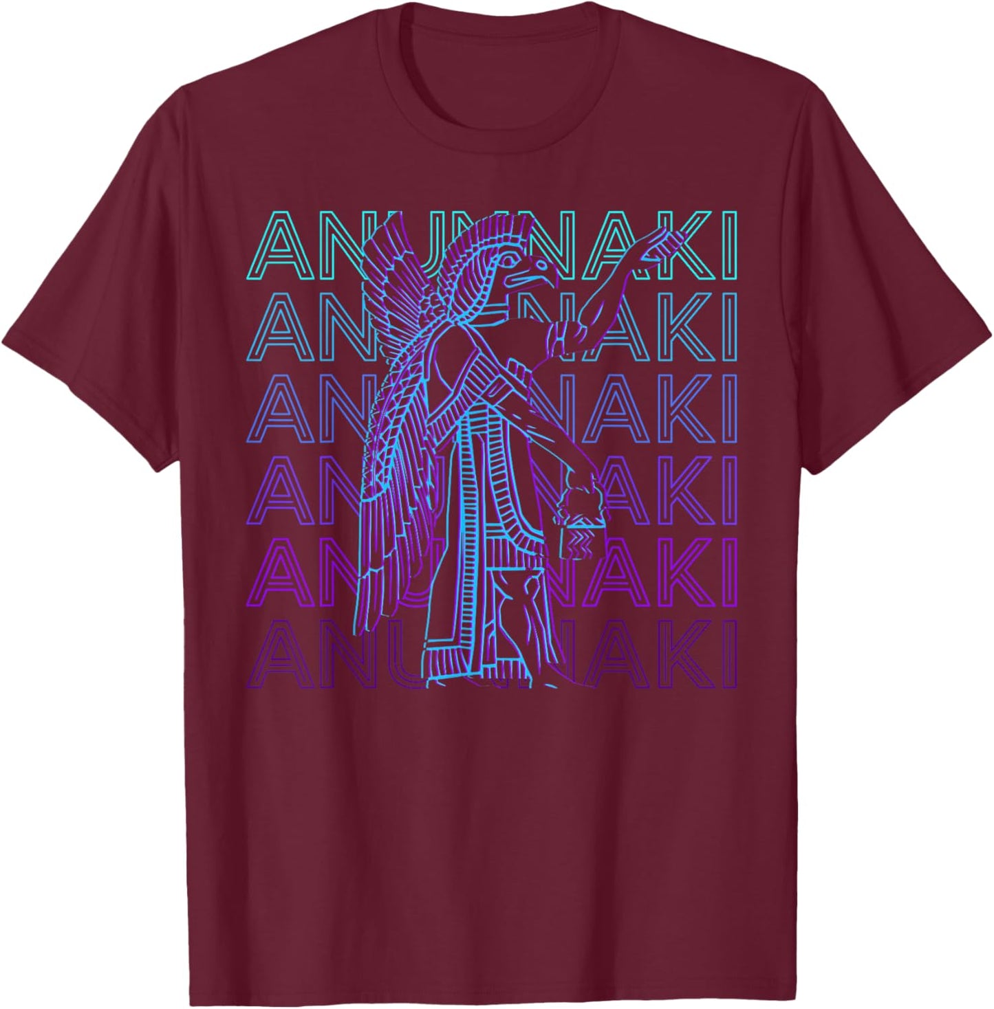 Anunnaki Sumerian God Ancient Deity Retro Anunnaki T-Shirt - T-Shirt | Maroon