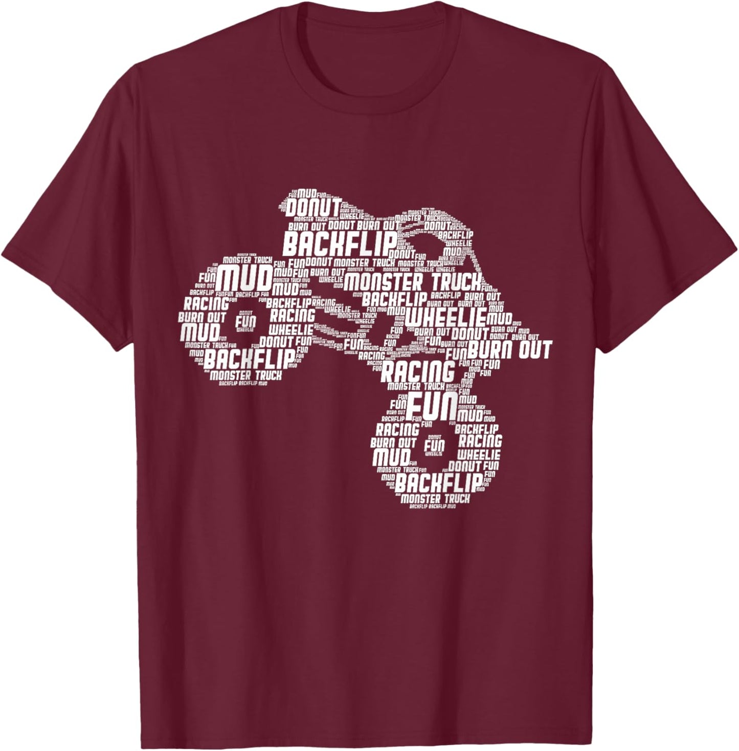 Monster Truck Boys Children T-Shirt - T-Shirt | Maroon