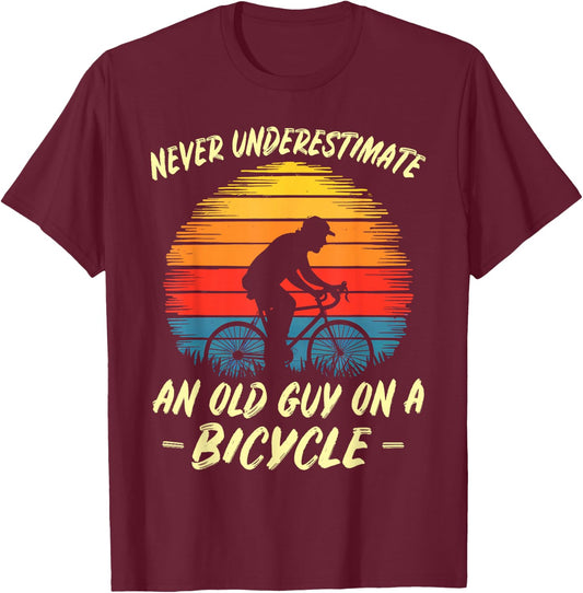 Funny Bicycle Fathersday Grandpa Outdoor Cyclist Gift T-Shirt - T-Shirt | Maroon