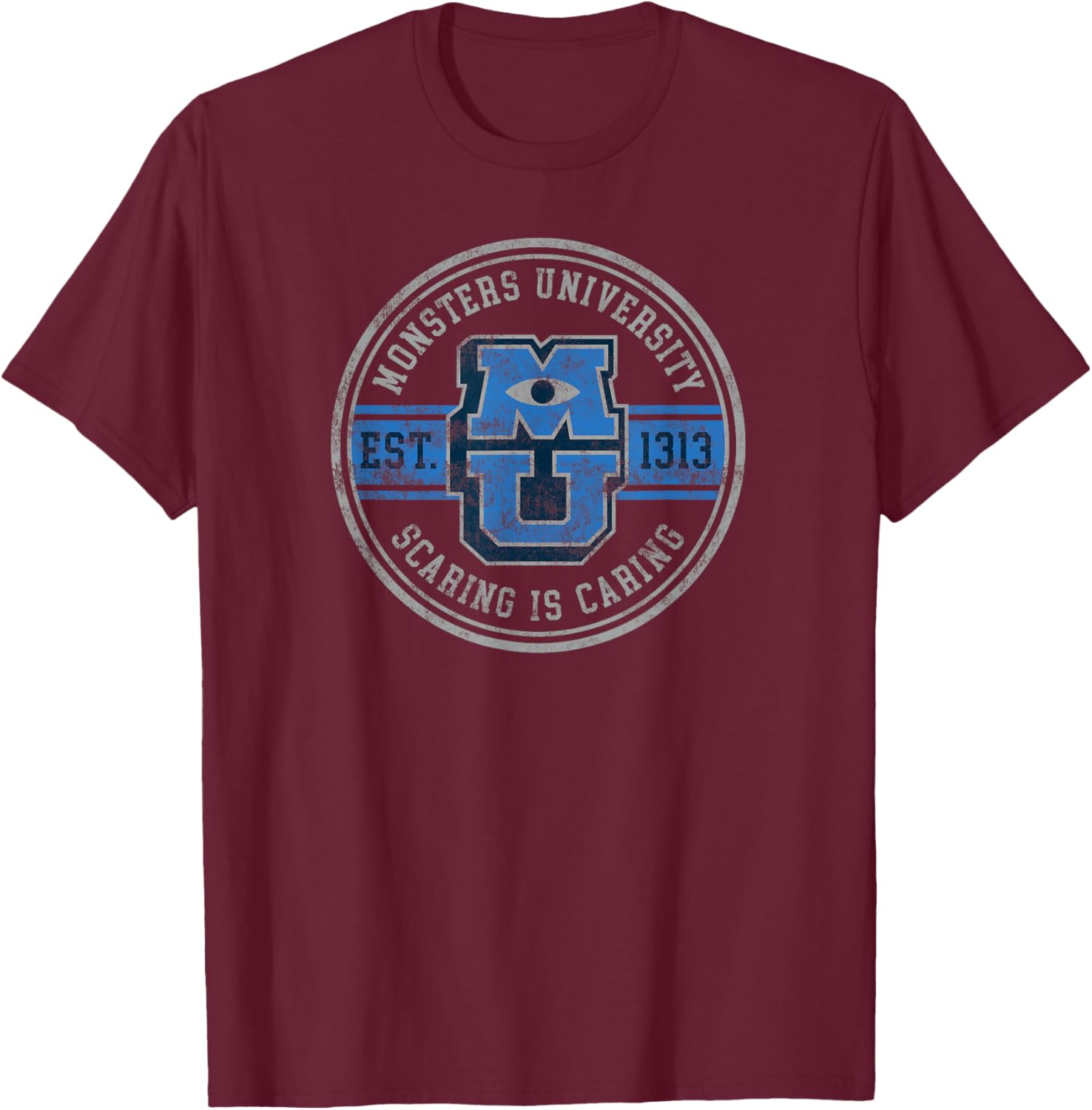 Disney and Pixar’s Monsters University Scaring is Caring T-Shirt - T-Shirt | Maroon