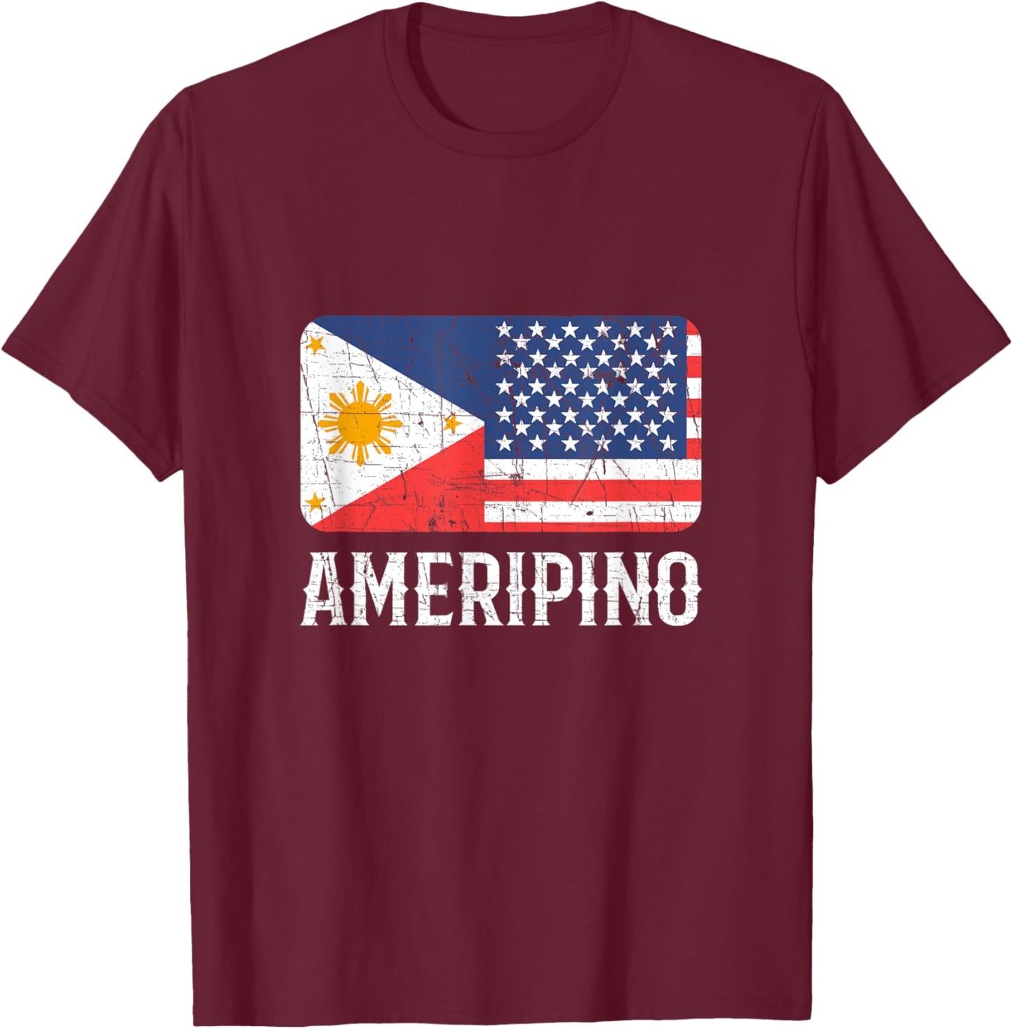 Ameripino Philippines American Filipino T-Shirt - T-Shirt | Maroon