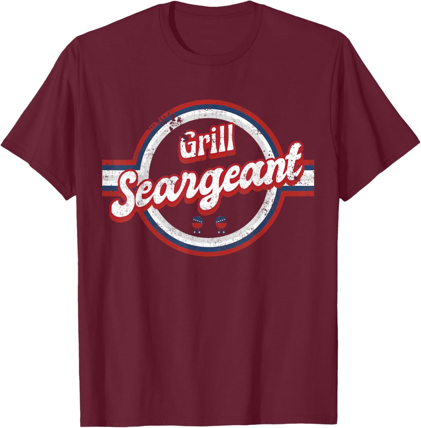 4th of July American Patriotic Grill Seargeant Memorial Day T-Shirt - T-Shirt | Maroon