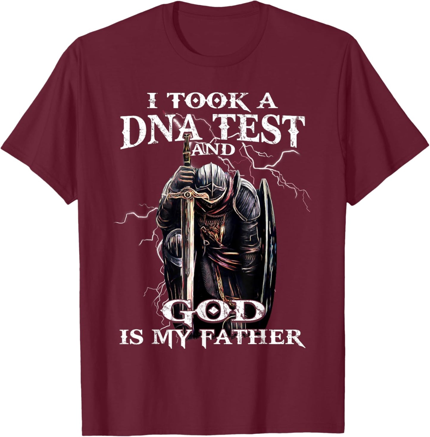 Knights Templar God is My Father Crusader Warrior Bible T-Shirt - T-Shirt | Maroon