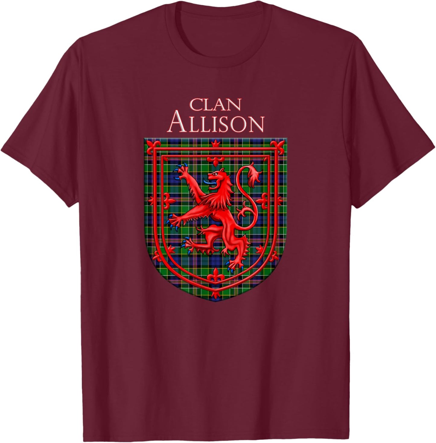 Allison Tartan Scottish Plaid T-Shirt - T-Shirt | Maroon