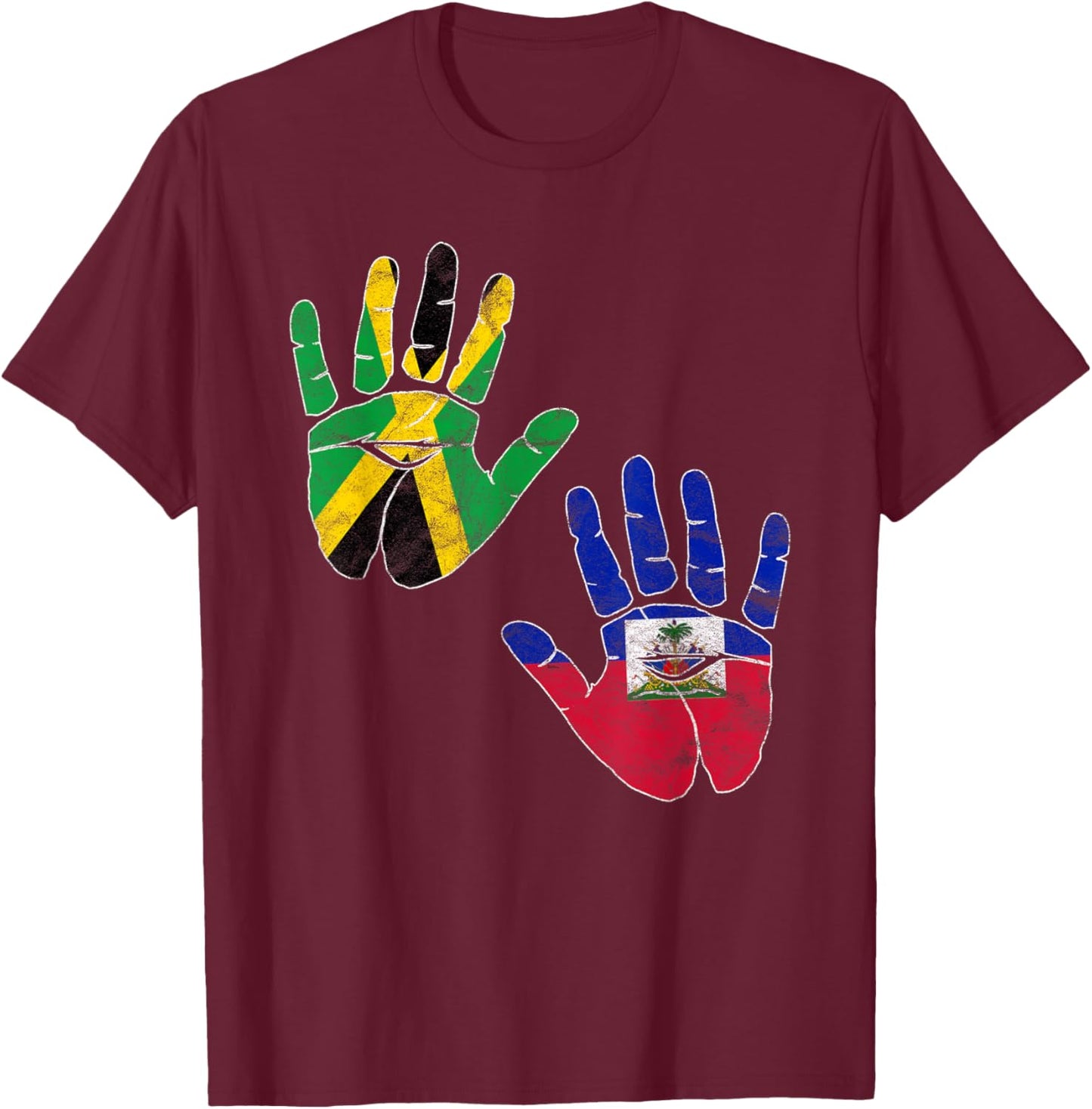 Haiti Haitian America Jamaica Caribbean Combo Mixed Kids T-Shirt - T-Shirt | Maroon