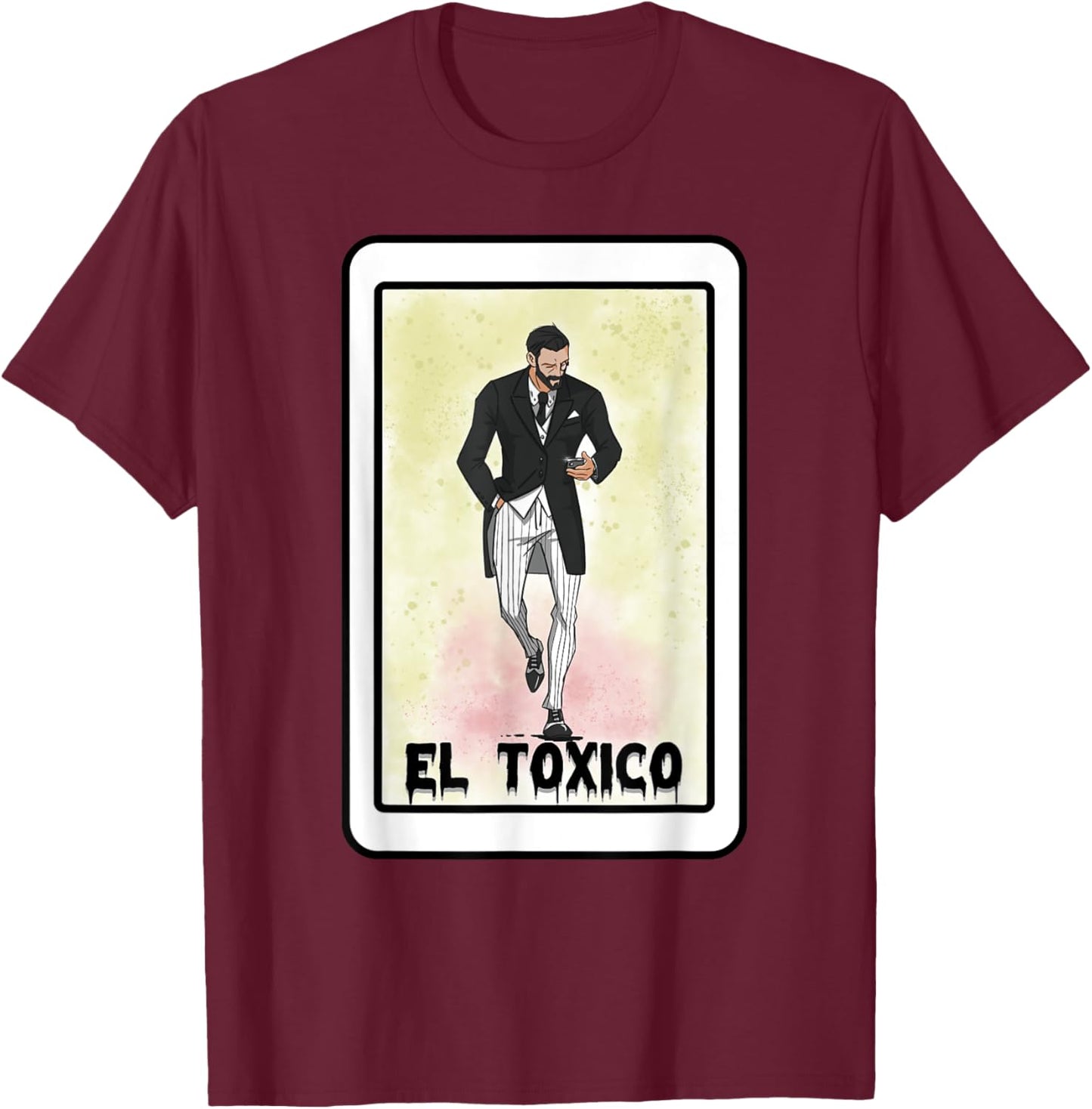 PavonHD EL TXICO -Adults Black Cotton 65% Polyester 35% Modern Crew Collar Short Sleeve Small T-Shirt - T-Shirt | Maroon
