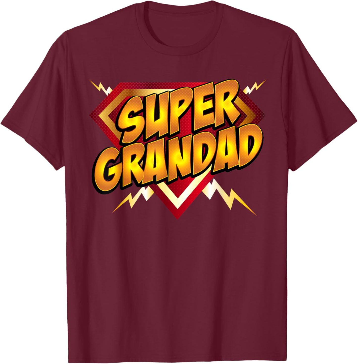 Super Grandad Superhero Grandfather Father's Day T-Shirt - T-Shirt | Maroon