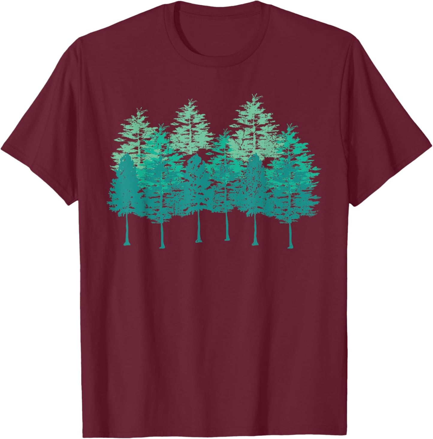Outdoors Forest Trees Wildlife Nature Forest T-Shirt - T-Shirt | Maroon