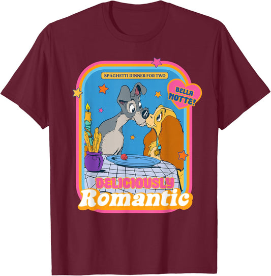 Disney Lady and The Tramp Deliciously Romantic T-Shirt - T-Shirt | Maroon