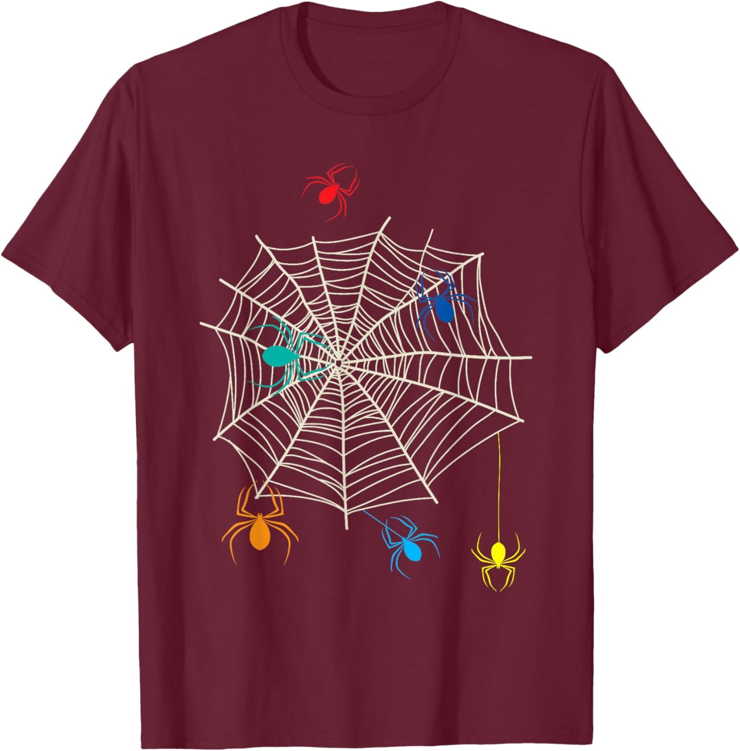 Spider Web Arachnophile Spider Lover Insect Cobweb T-Shirt - T-Shirt | Maroon