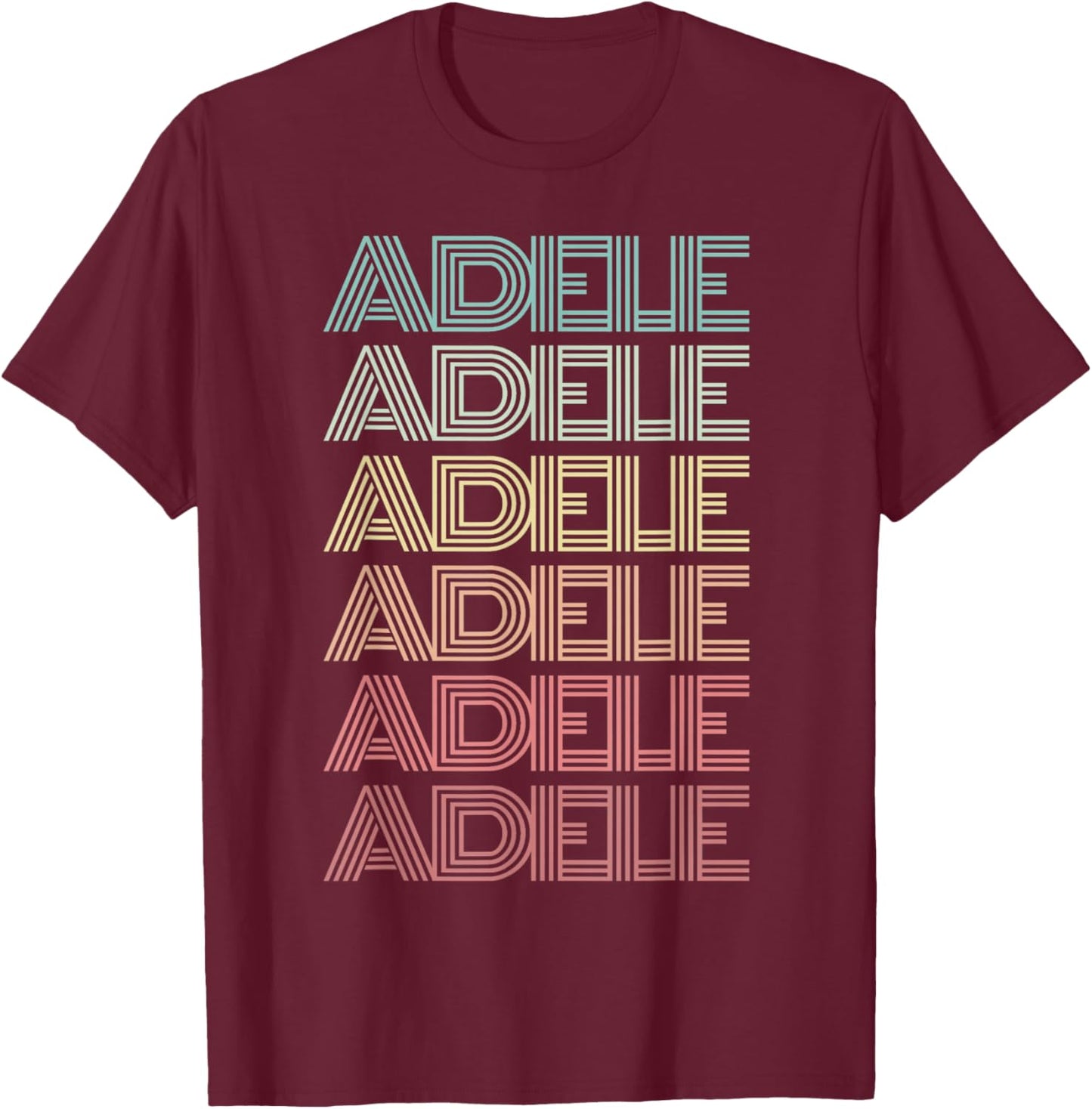 First Name ADELE Girl Retro Italian Nametag Groovy 60s 70s T-Shirt - T-Shirt | Maroon