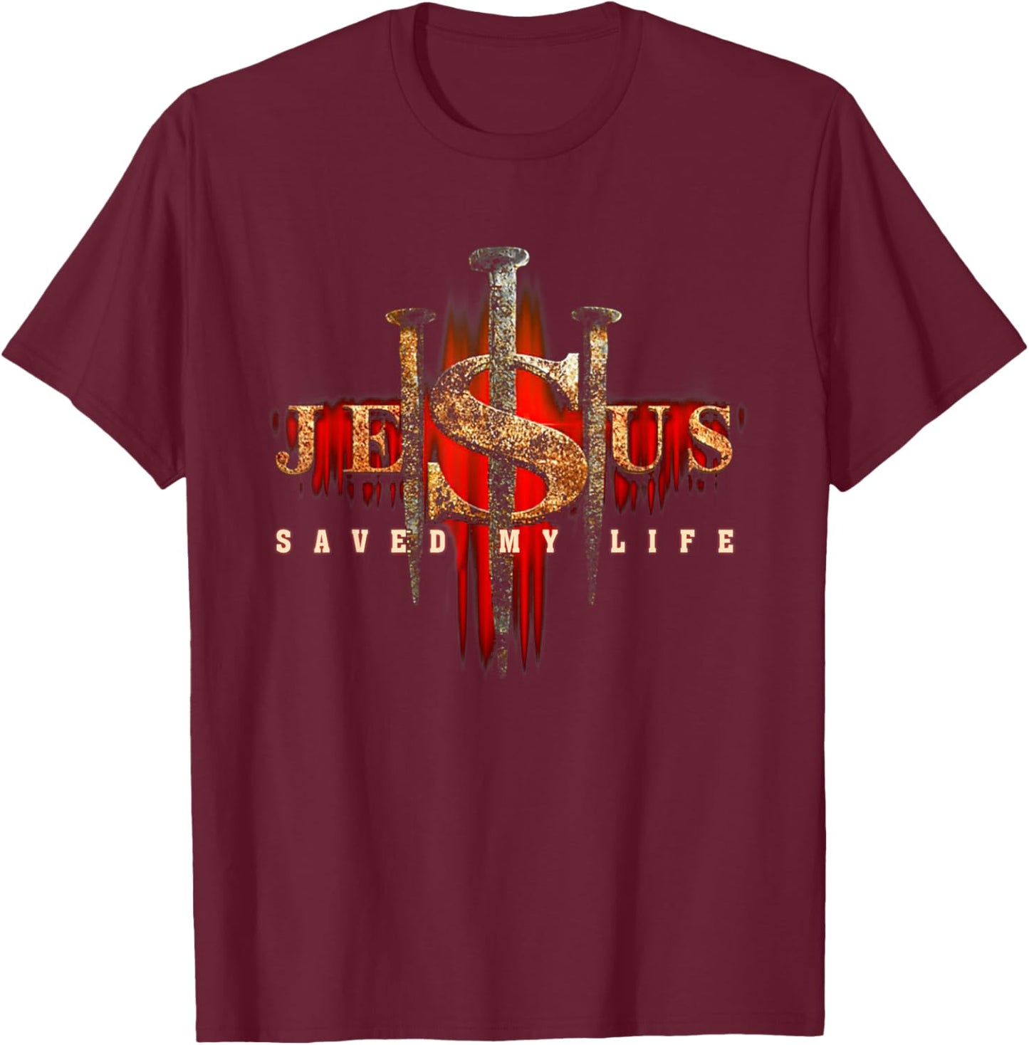 Christian Jesus Saved My Life Women Men T-Shirt - T-Shirt | Maroon