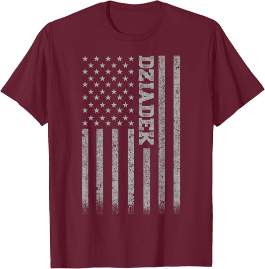 Dziadek American Flag T-Shirt - T-Shirt | Maroon