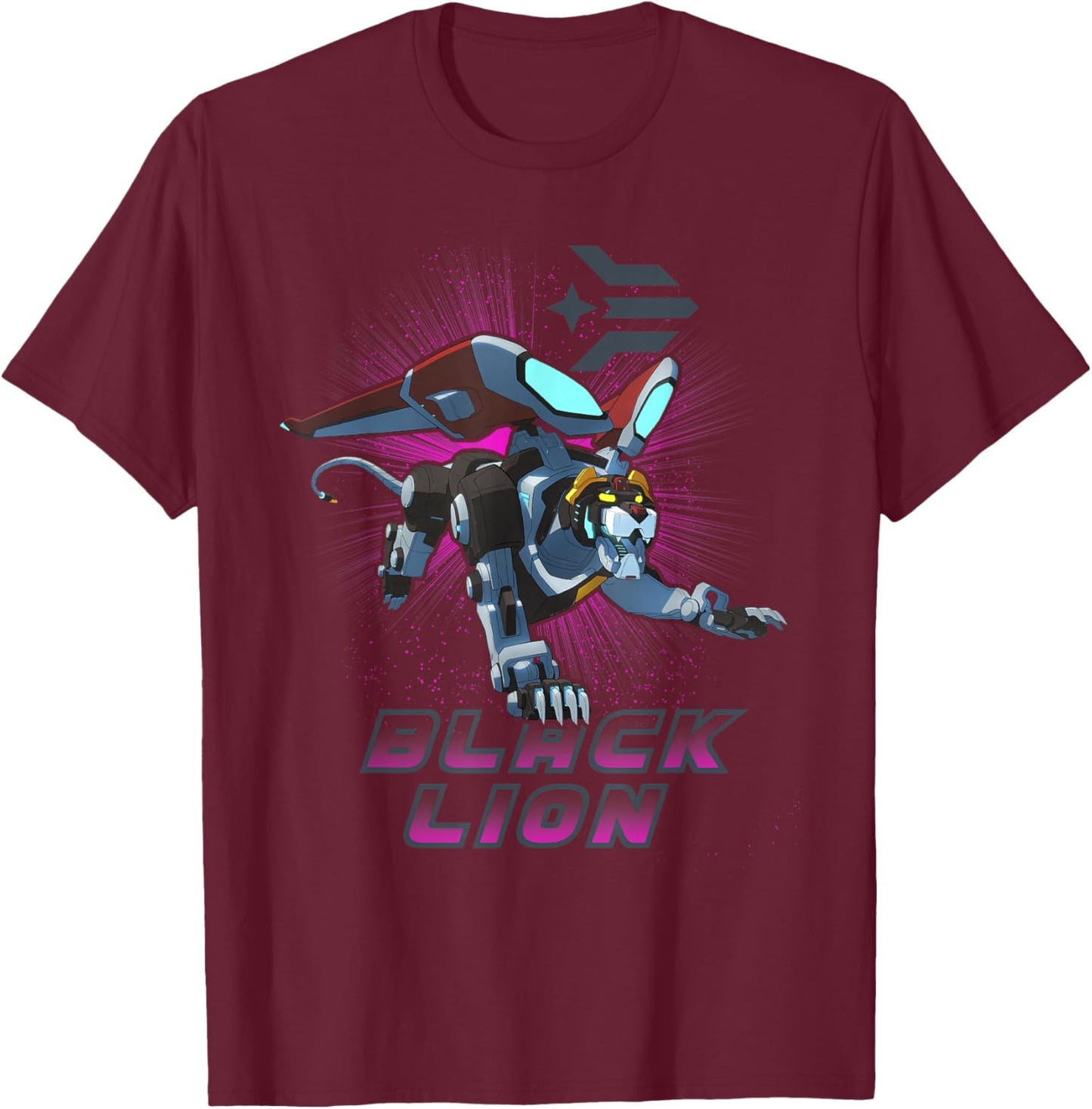 Voltron: Legendary Defender Black Lion Logo T-Shirt - T-Shirt | Maroon