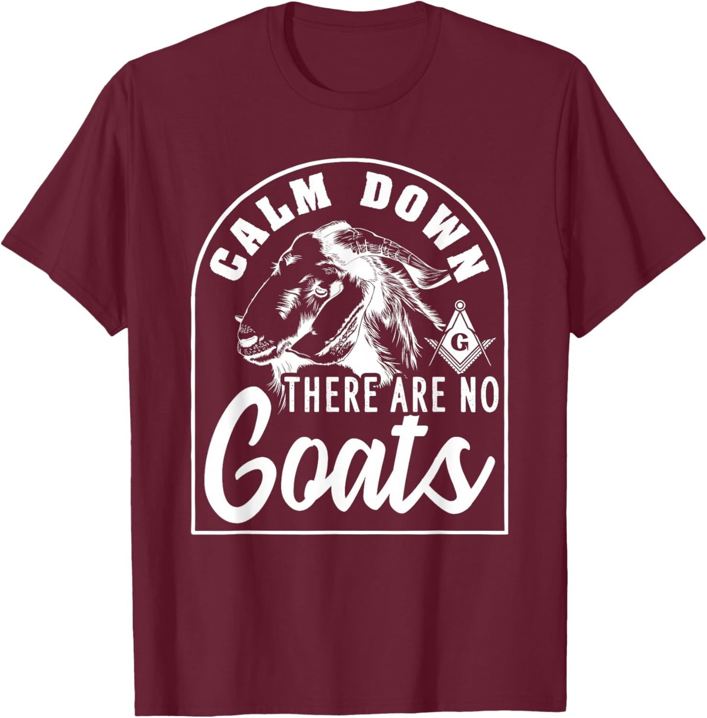 Freemasonry Goat Conspiracy Design T-Shirt - T-Shirt | Maroon
